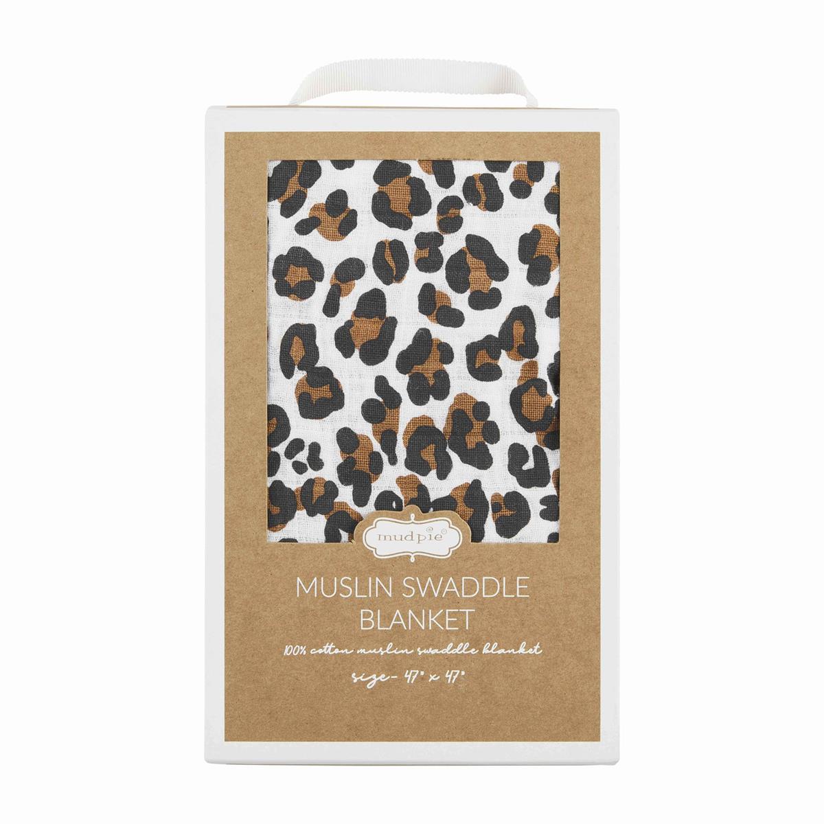 [Mud Pie] Leopard Swaddle Blanket