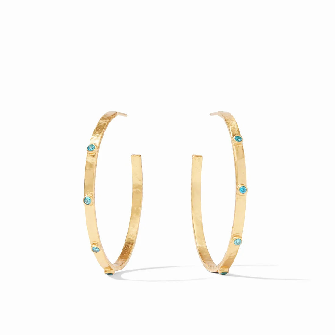 [Julie Vos] Crescent Stone Hoop Pacific Blue-Extra Large