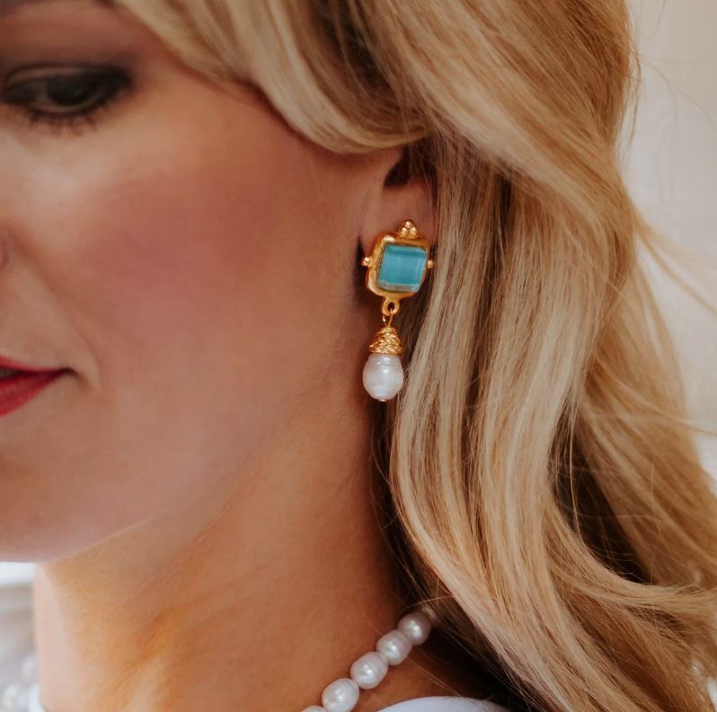 [Susan Shaw] Charlotte Pearl Drop Earrings