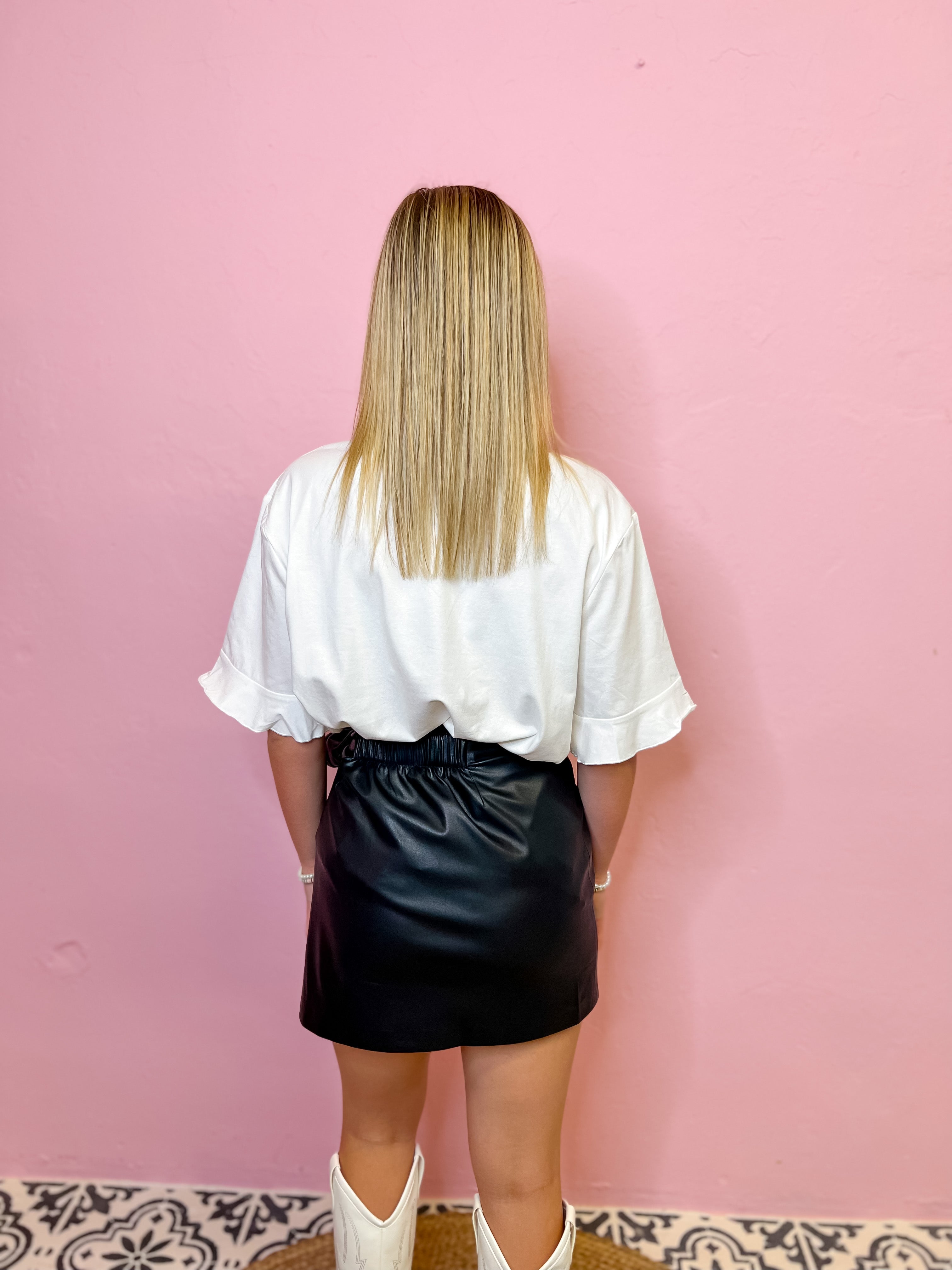 Irresistible Black Leather Skirt