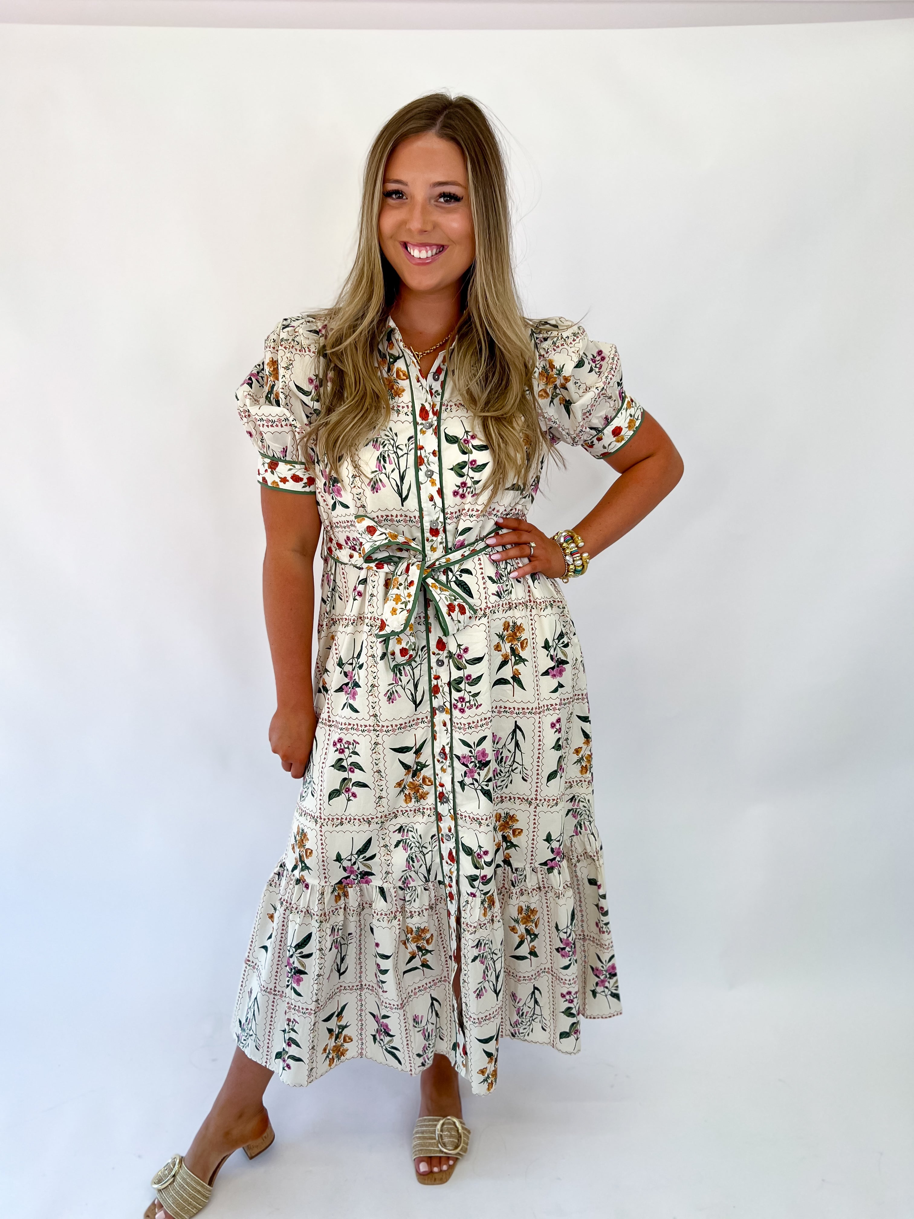 Cottage Charm Floral Midi Dress