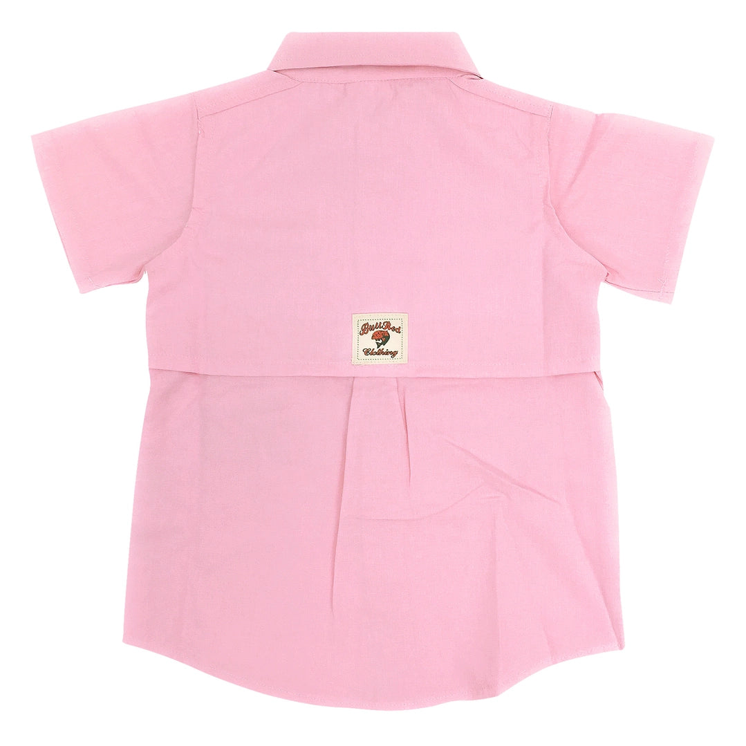 Bull Red Youth Fishing Shirt-Pink