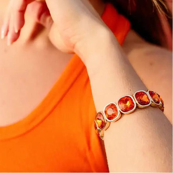 Colored Glam Bracelet-Orange