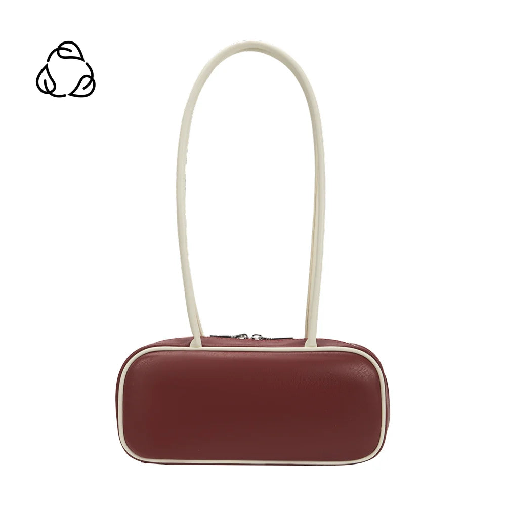 Micaela Vegan Leather Shoulder Bag- Burgundy