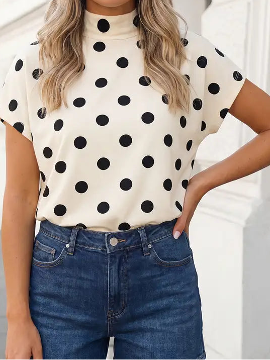 Polka Dot Dolman Top