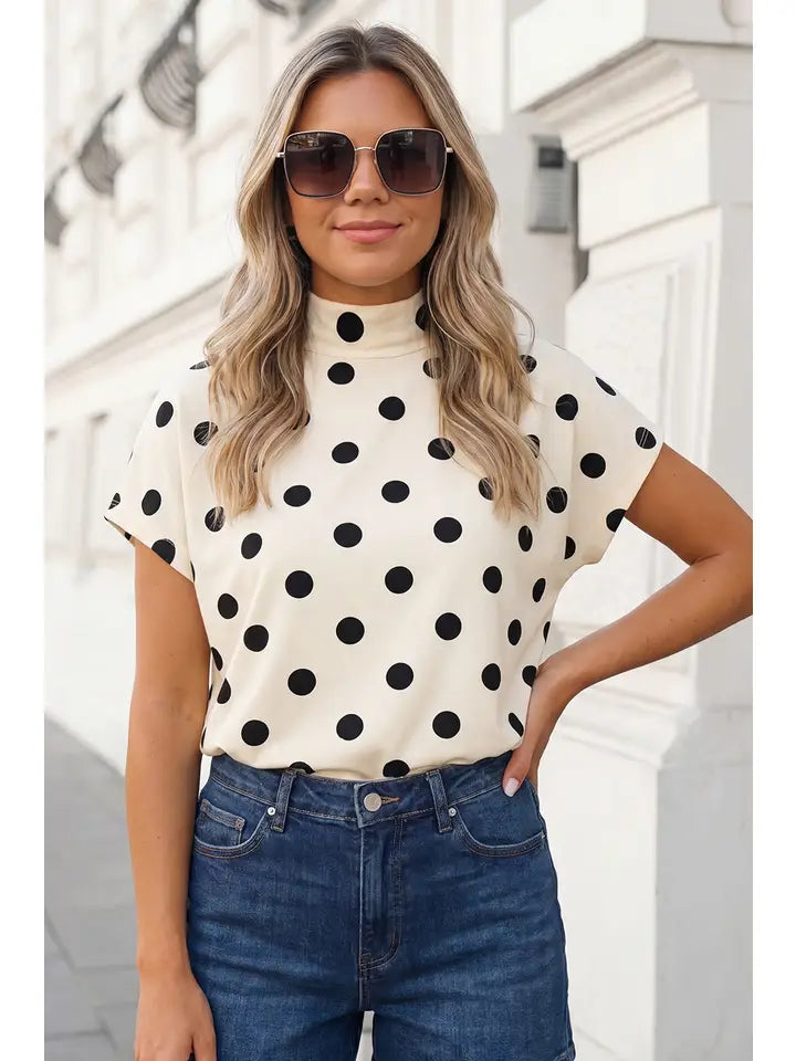 Polka Dot Dolman Top
