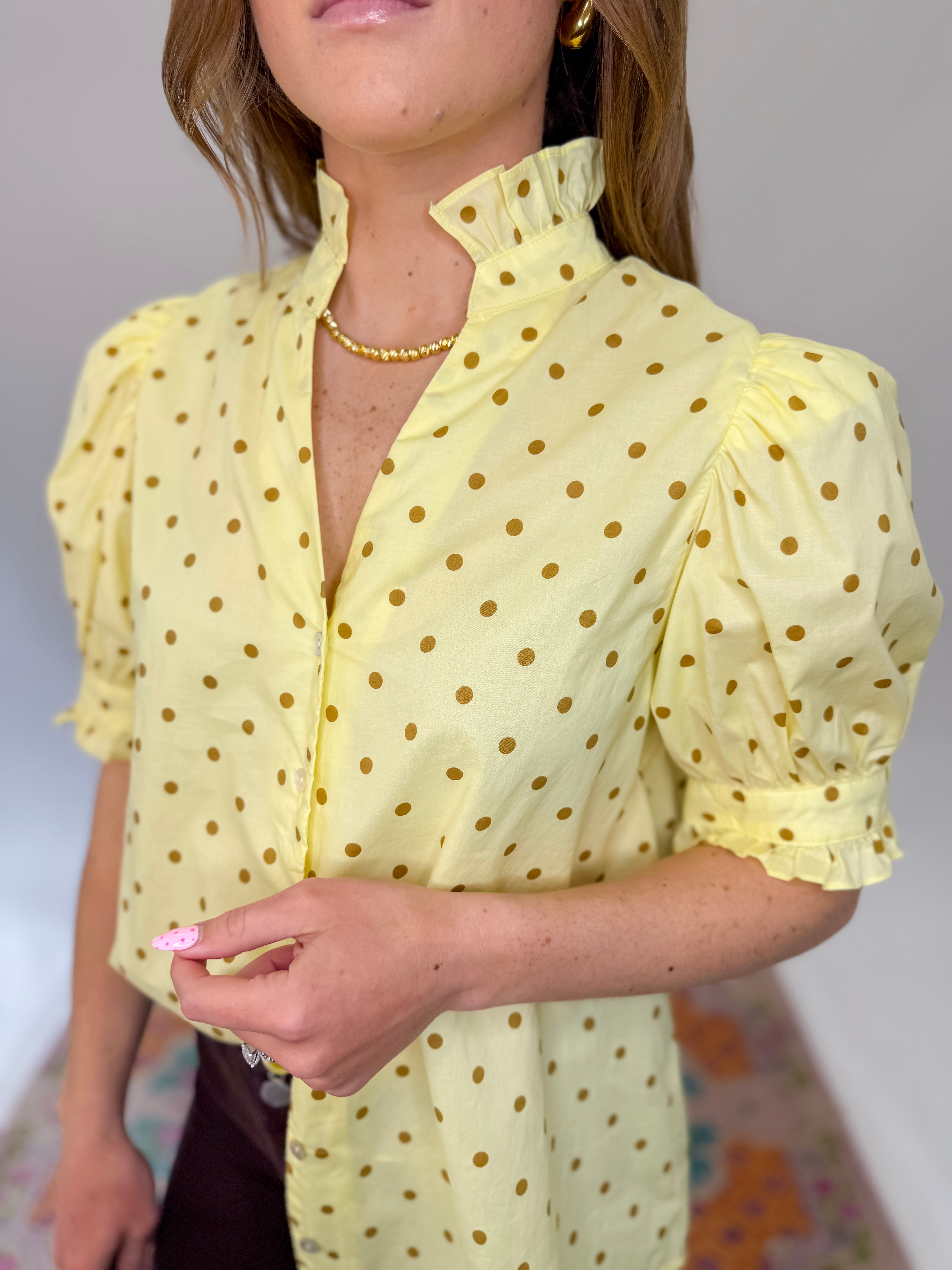 ButterCup Baby Puff Sleeve Blouse - Lemon