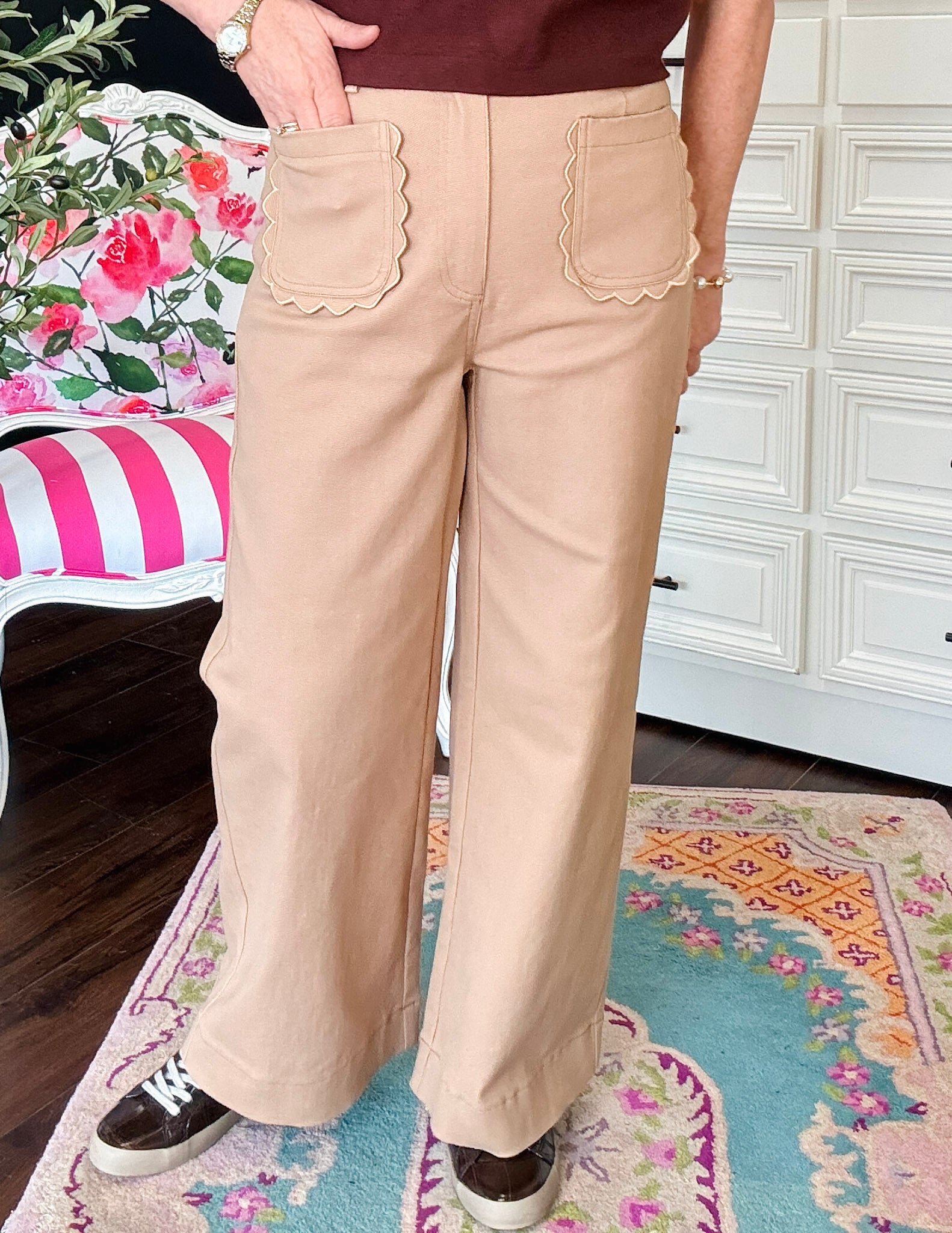 Gingerbread Trim Pant - Camel