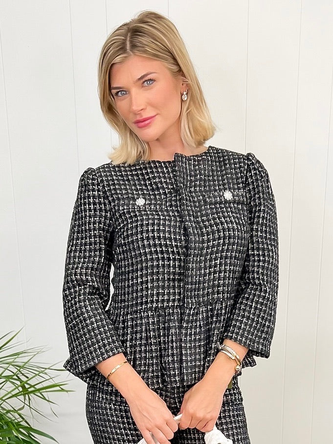 Style Hub Tweed Peplum Jacket