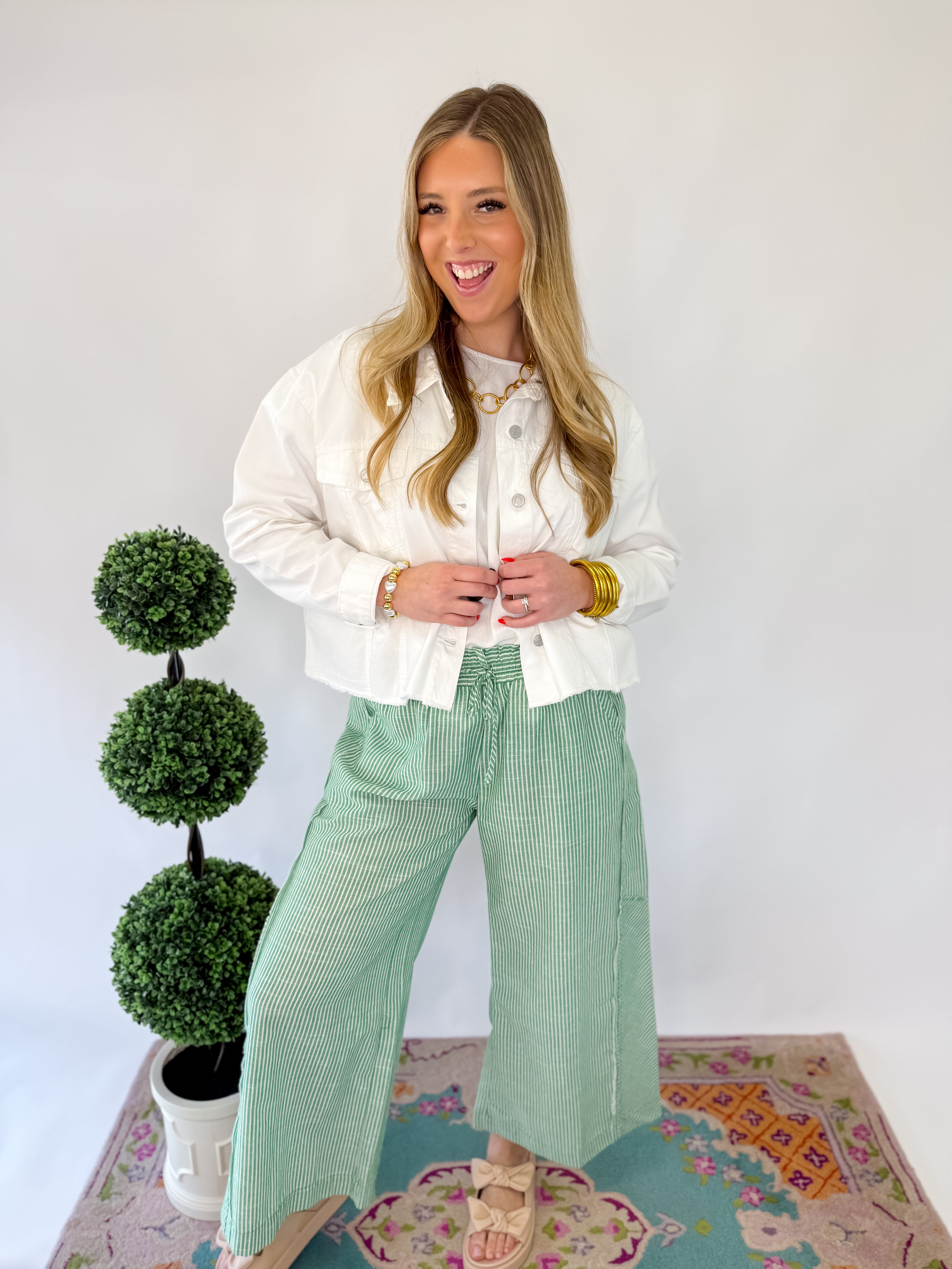Garden Stroll Wide Leg Pants - Green