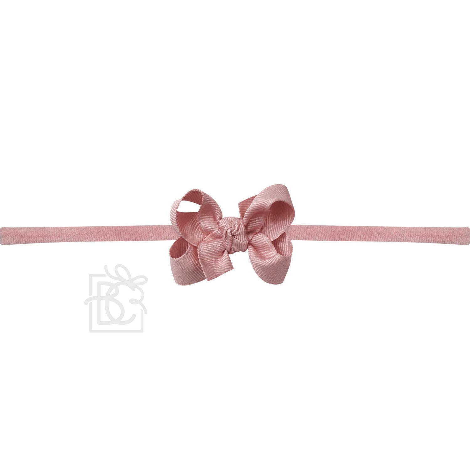 1/4" PANTYHOSE HEADBAND W/SIGNATURE GROSGRAIN BOW: 4.5" Large / PINK