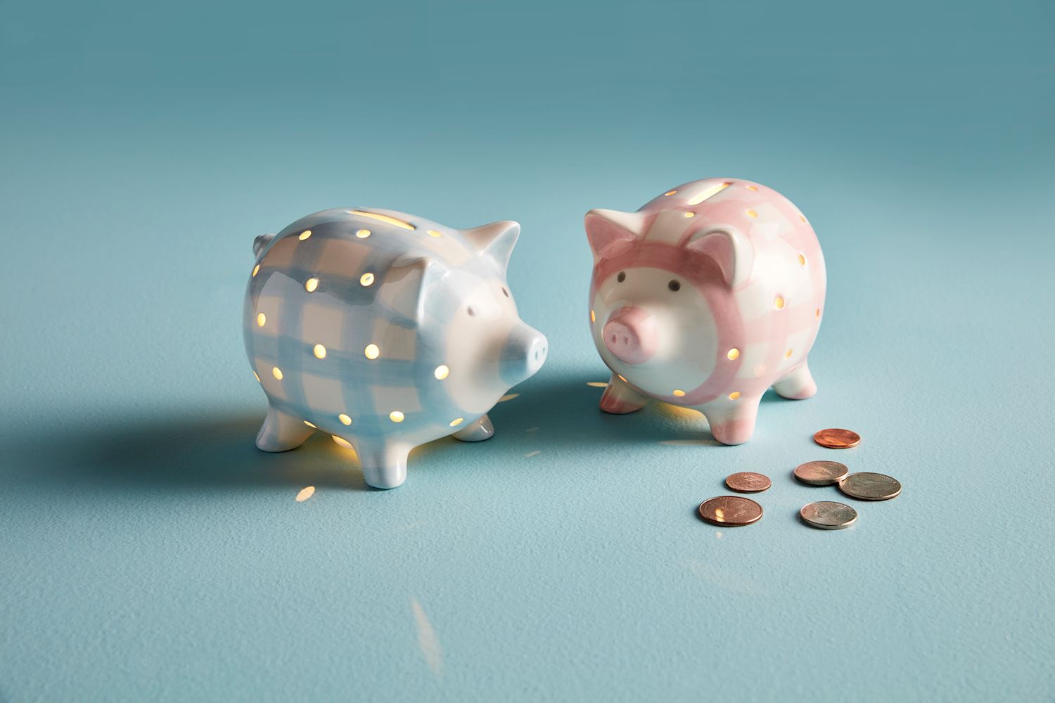 Blue Light-Up Piggy Bank