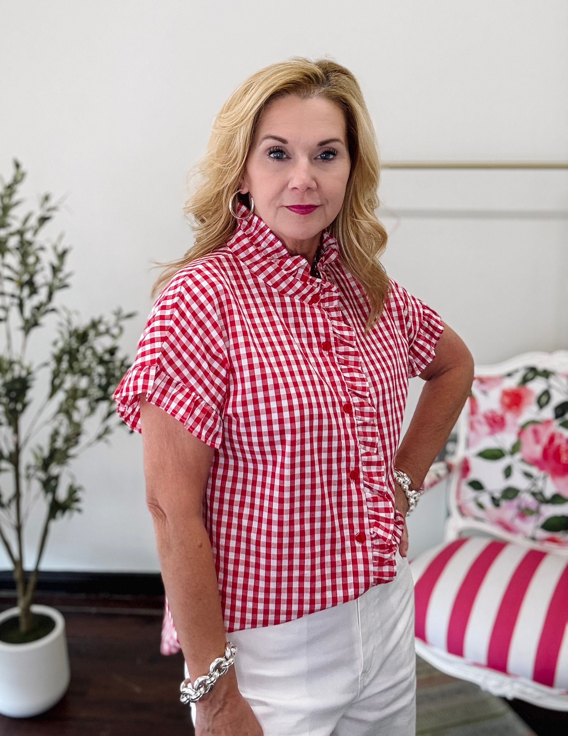 Summer Picnic Top -Red