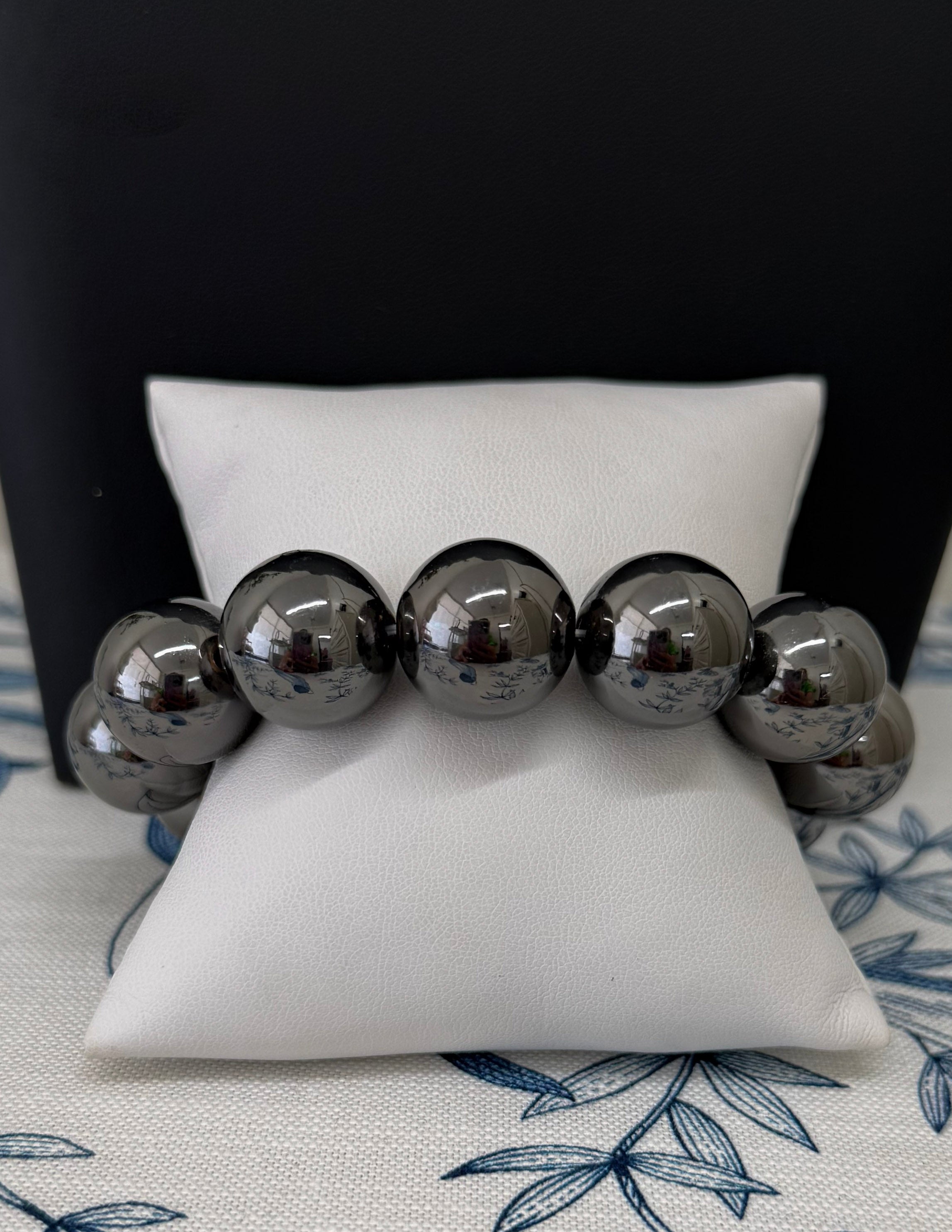 Large Chunky Bracelet- Metallic Gray