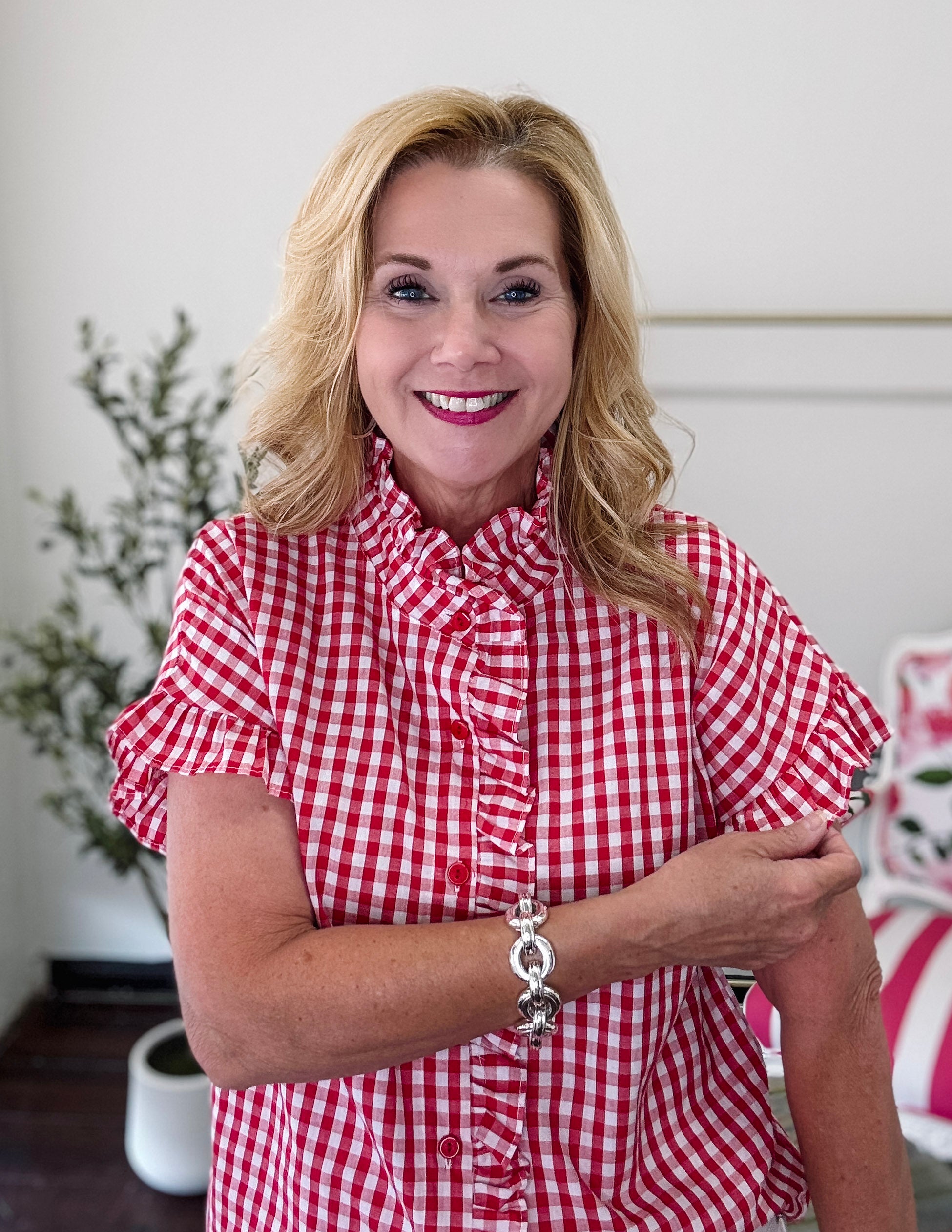 Summer Picnic Top -Red