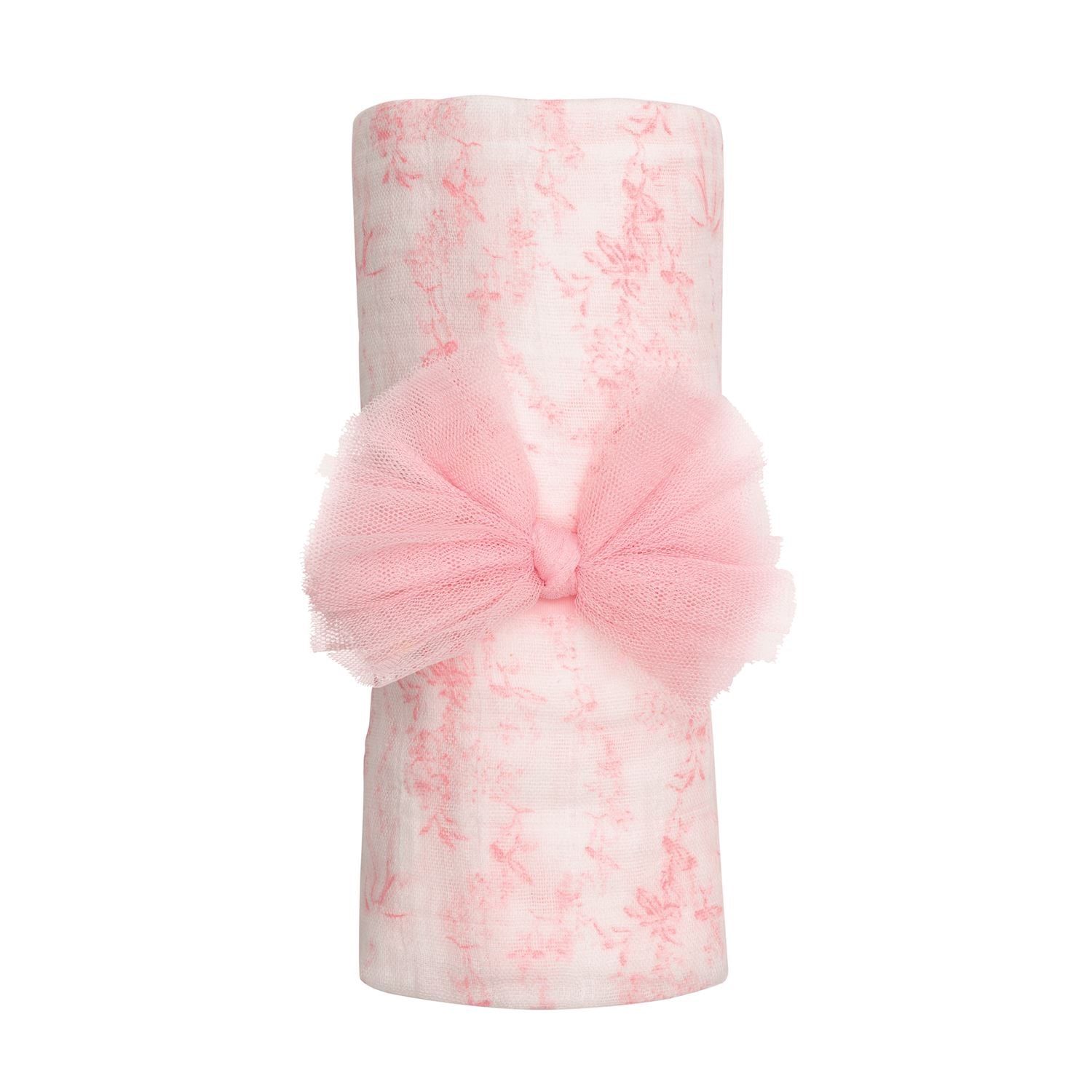 [Mud Pie] Pink Toile Swaddle and Headband Set