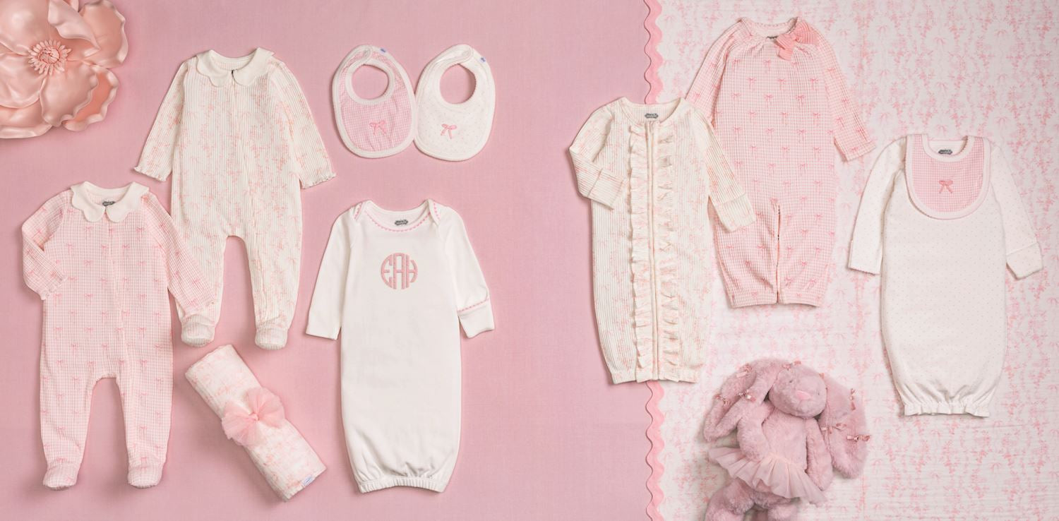 [Mud Pie] Pink Toile Swaddle and Headband Set