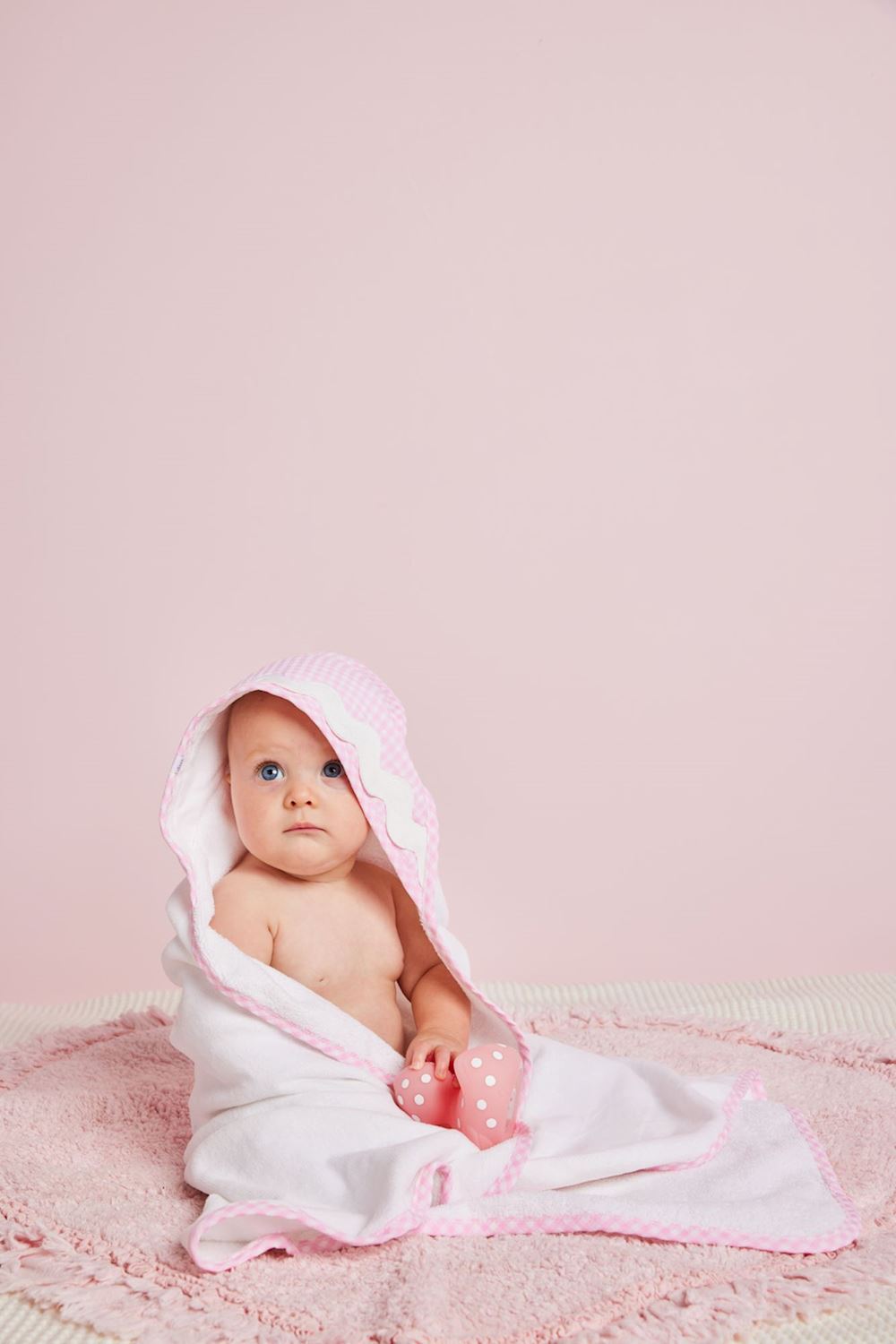 [Mud Pie] Pink Ric-Rac Hooded Towel