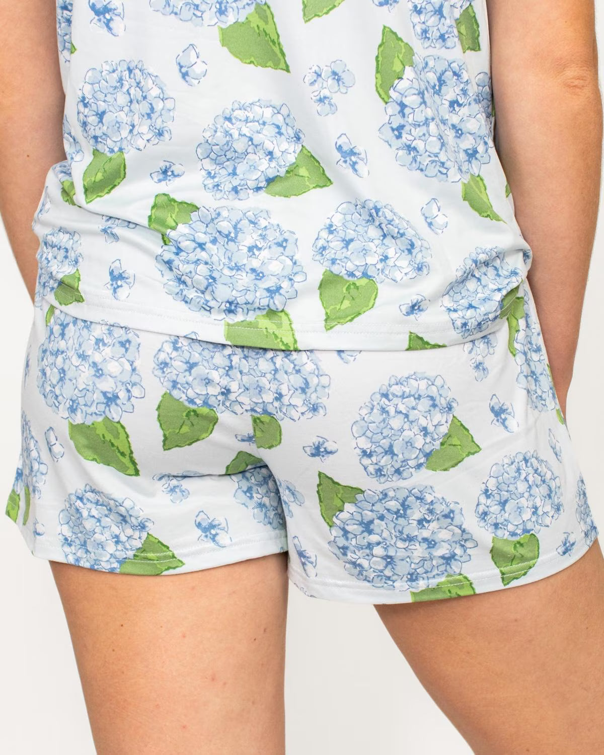 Hydrangea Sleep Shorts - Blue/Green
