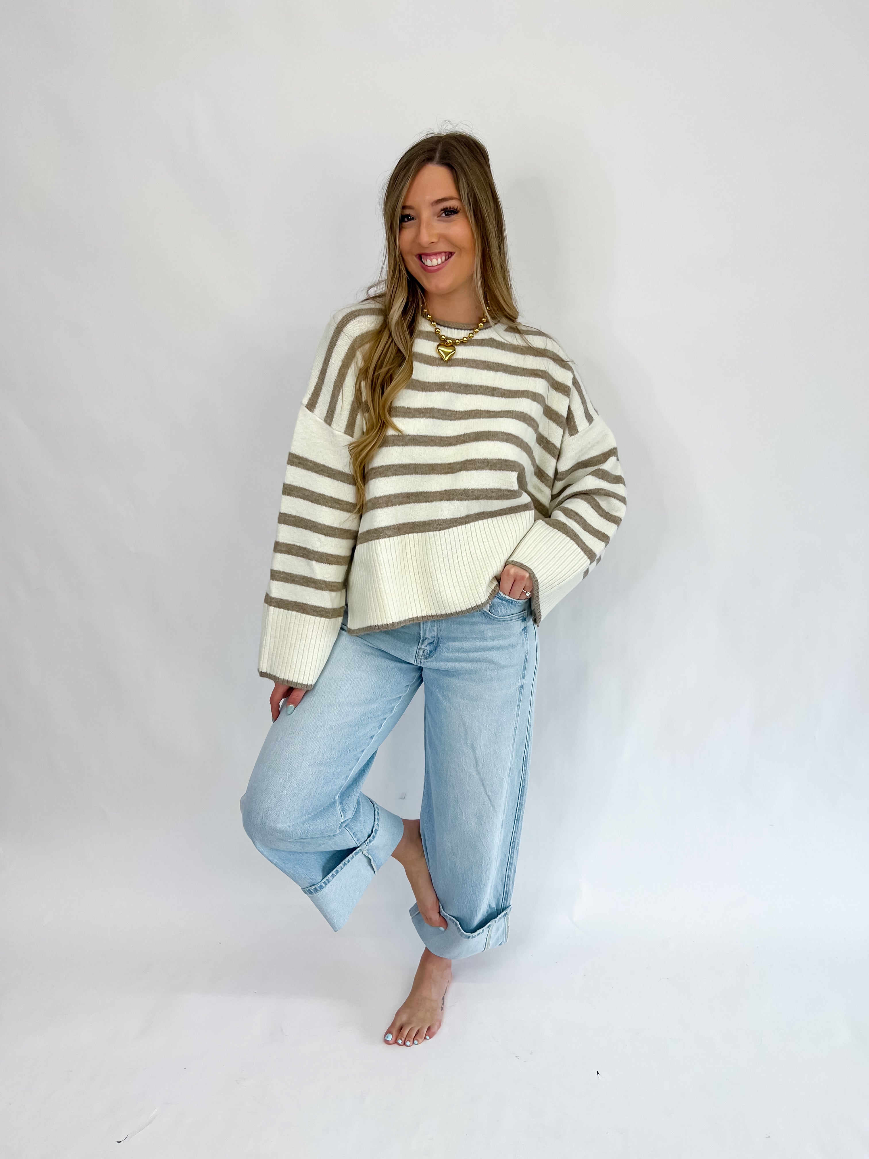 By The Fire Wide Rib Hem Sweater