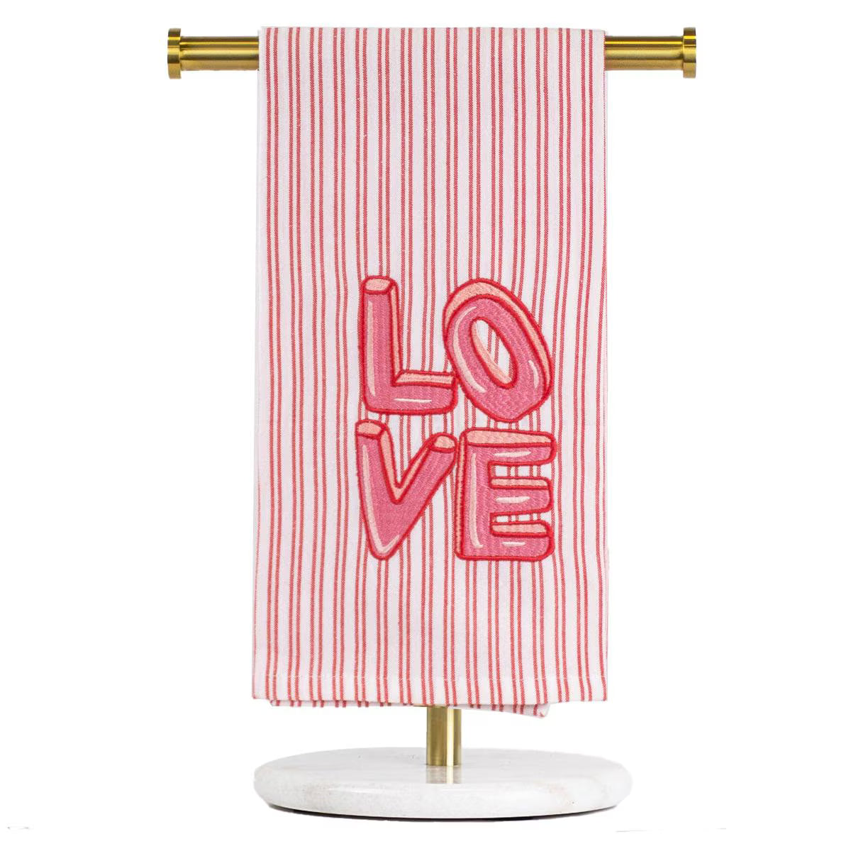 True Love Hand Towel 20" x 28" - White/Red/Pink