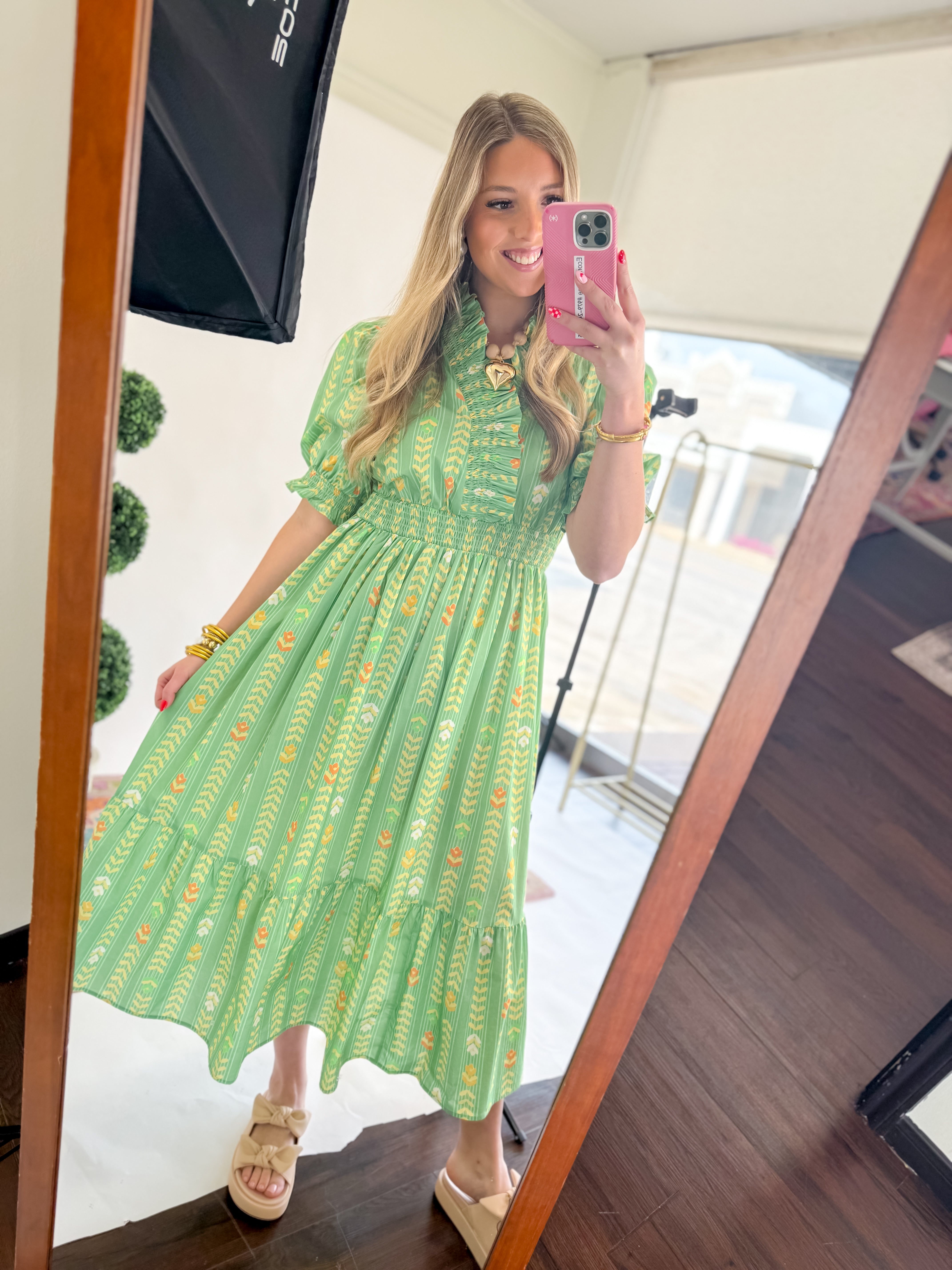 Isla Tiered Midi Dress - Sage