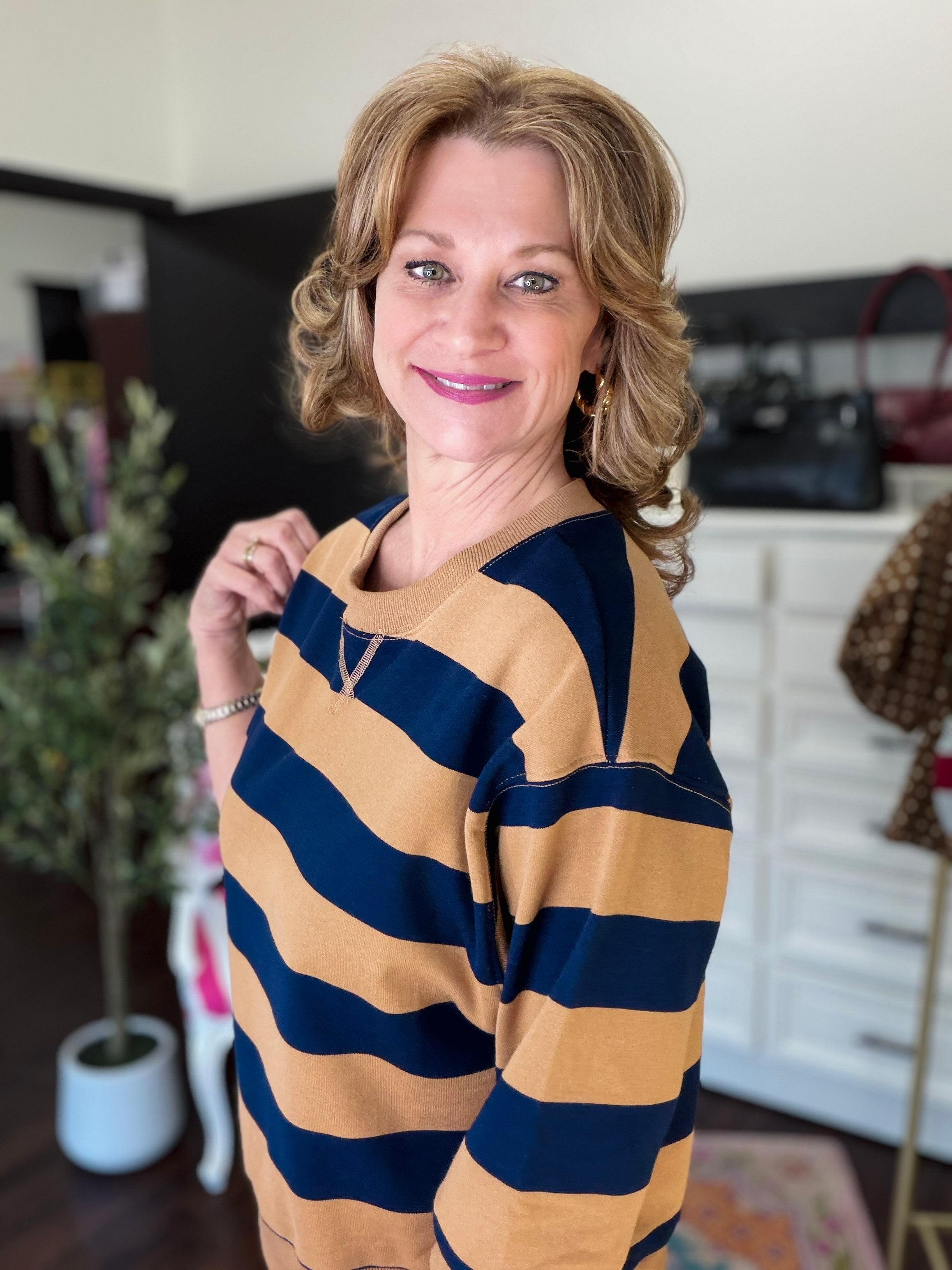 Rugby Season-Caramel/Navy