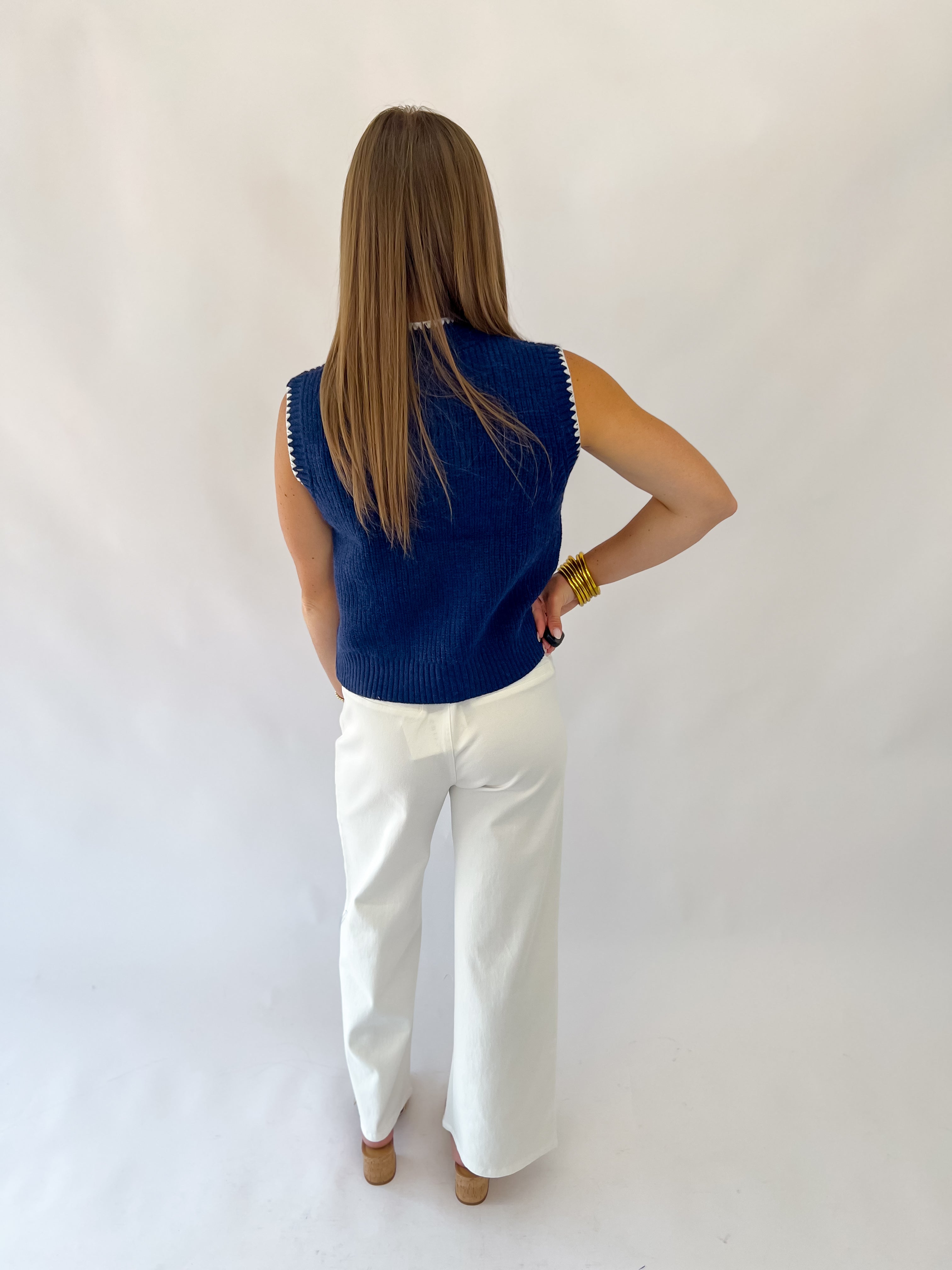 So Smart Sleeveless Sweater Knit Top