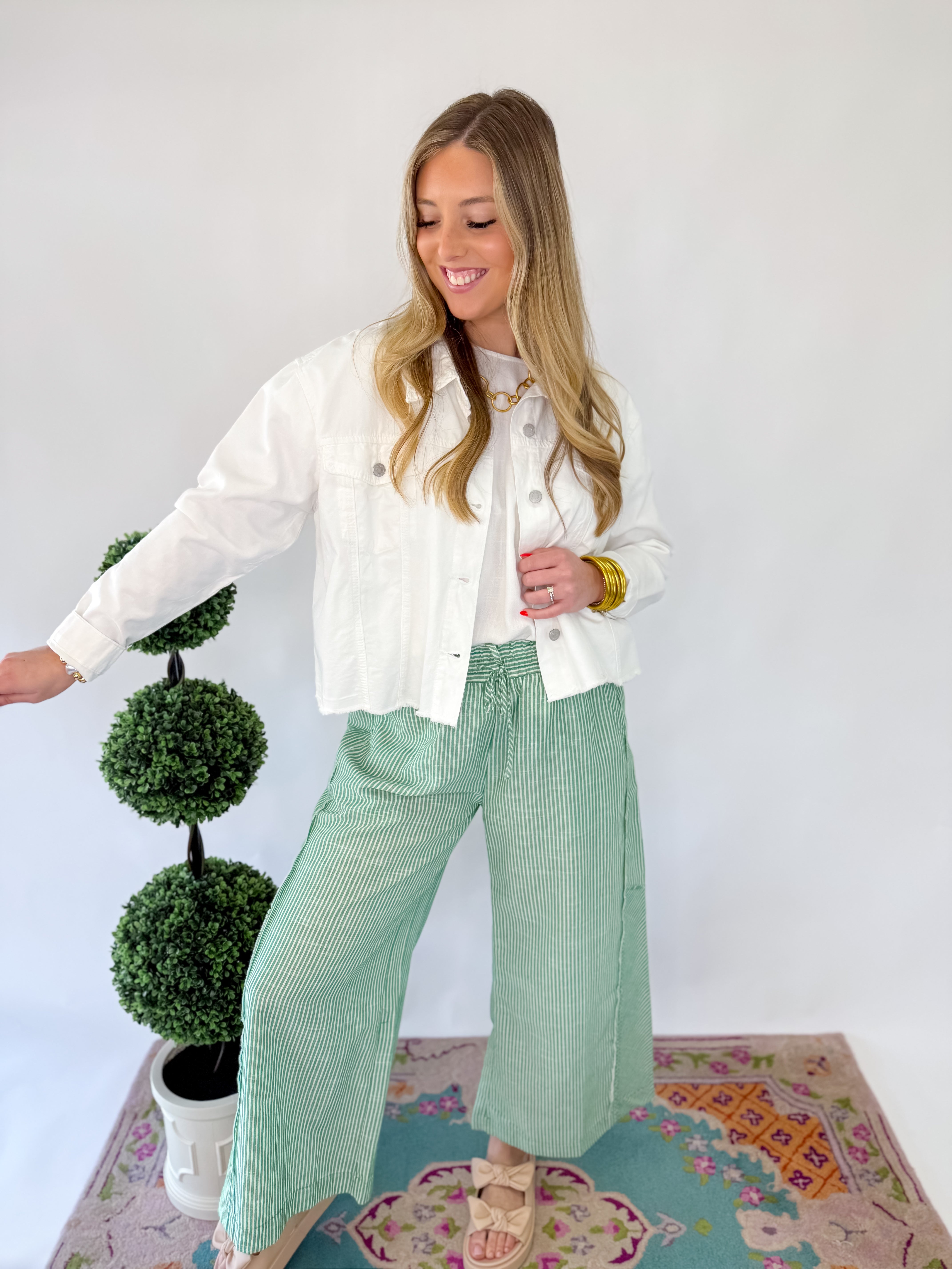 Garden Stroll Wide Leg Pants - Green