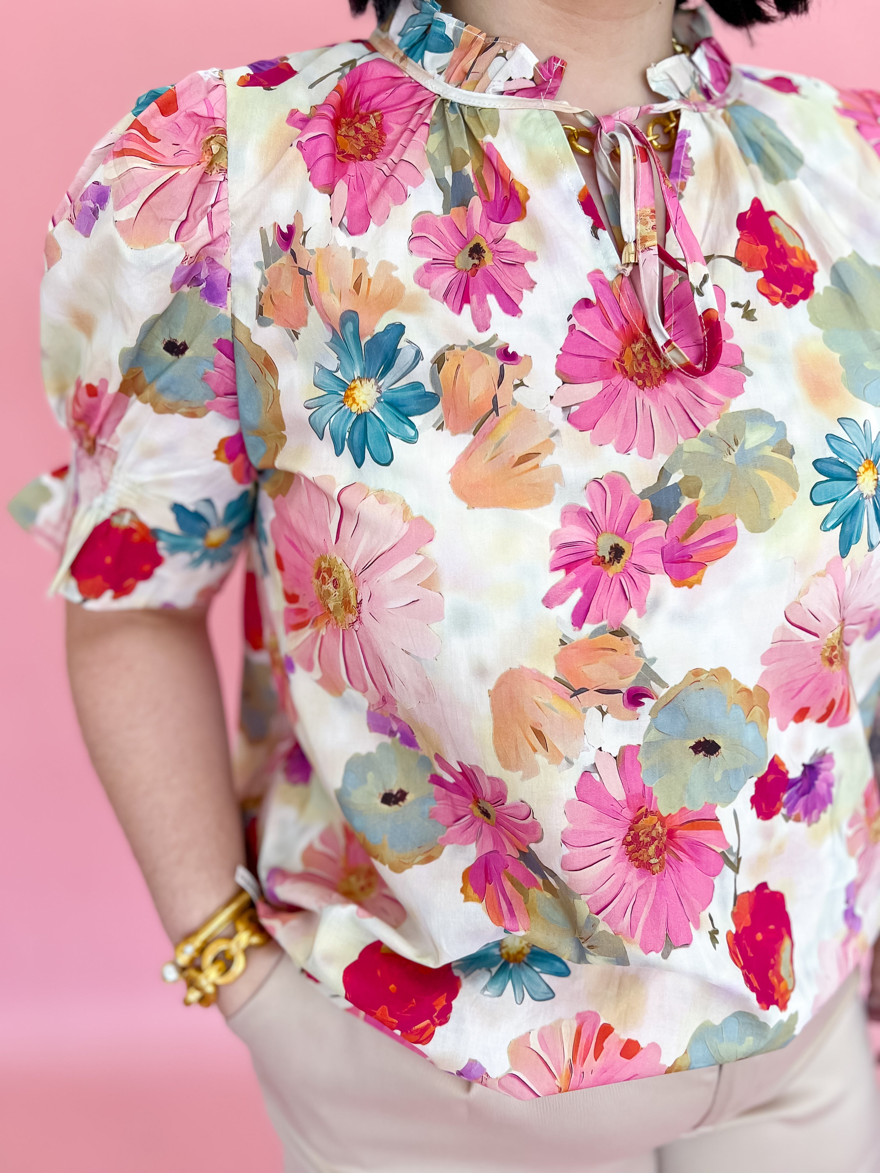 Plus Happy Blooms Blouse