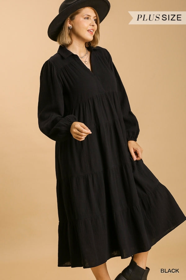 [Plus] Ellie Maxi Dress-Black