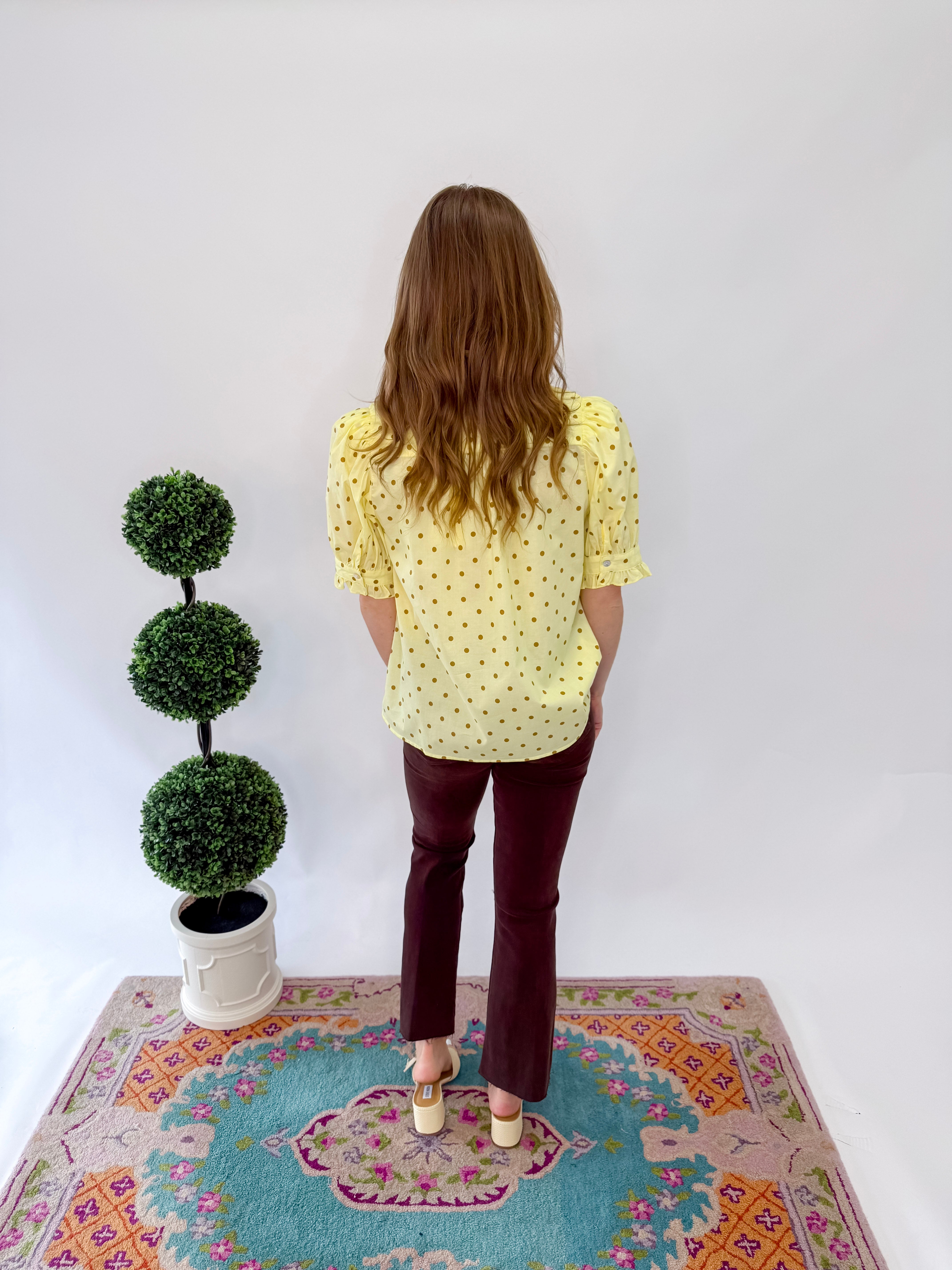 ButterCup Baby Puff Sleeve Blouse - Lemon