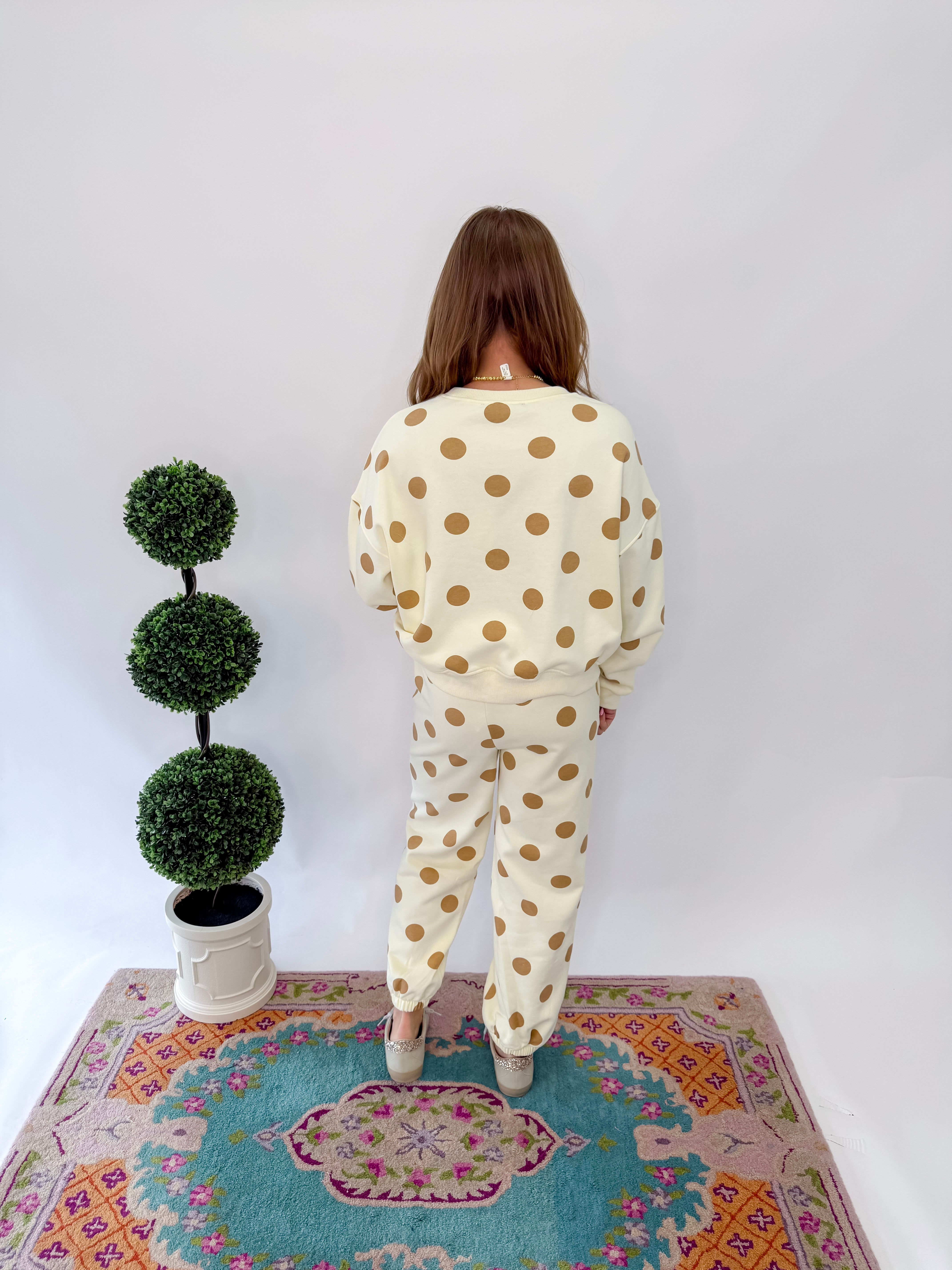 Blaire Polka Dot Crew Neck Sweatshirt