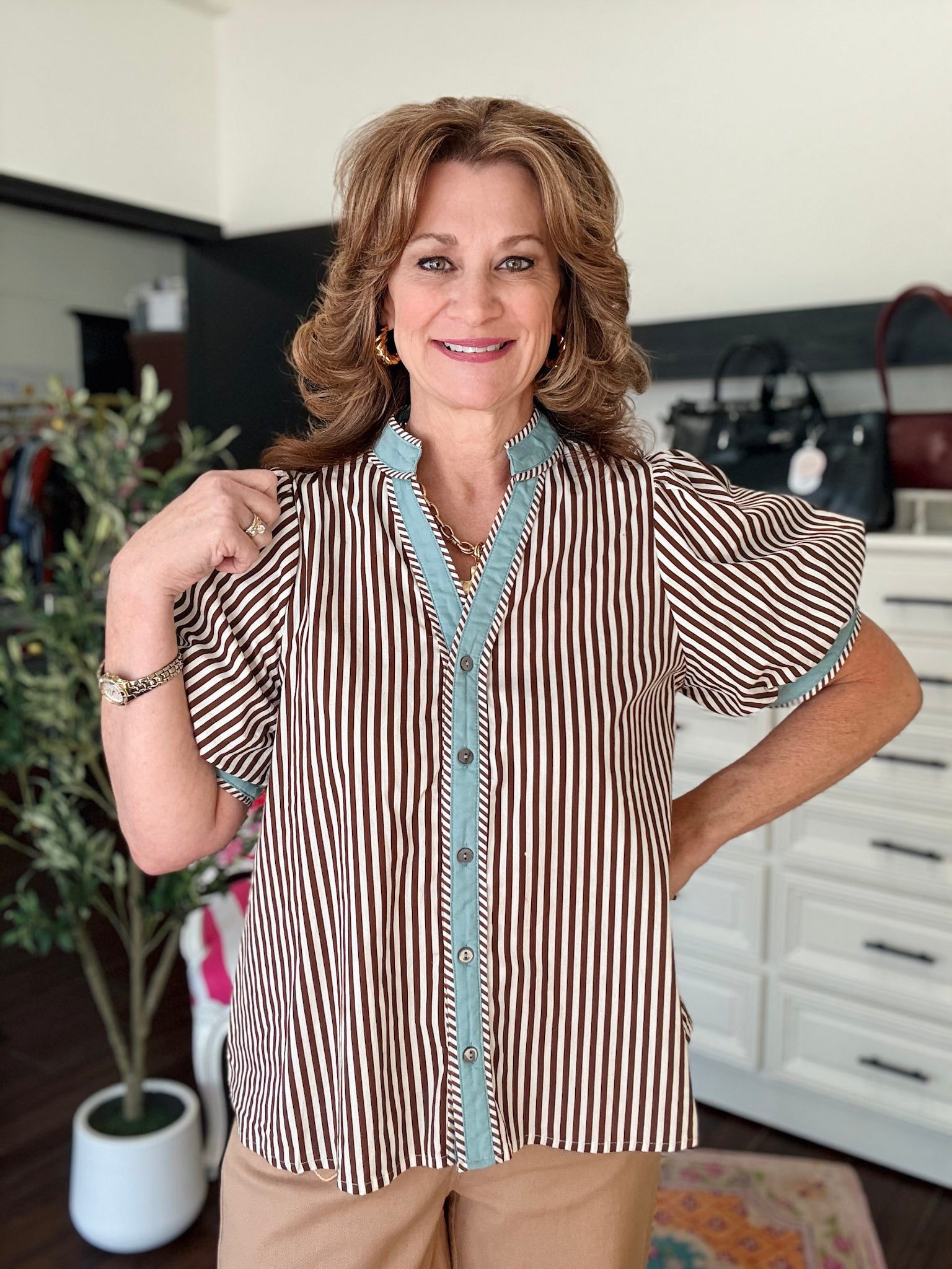 Brown Peppermint Top  - Brown