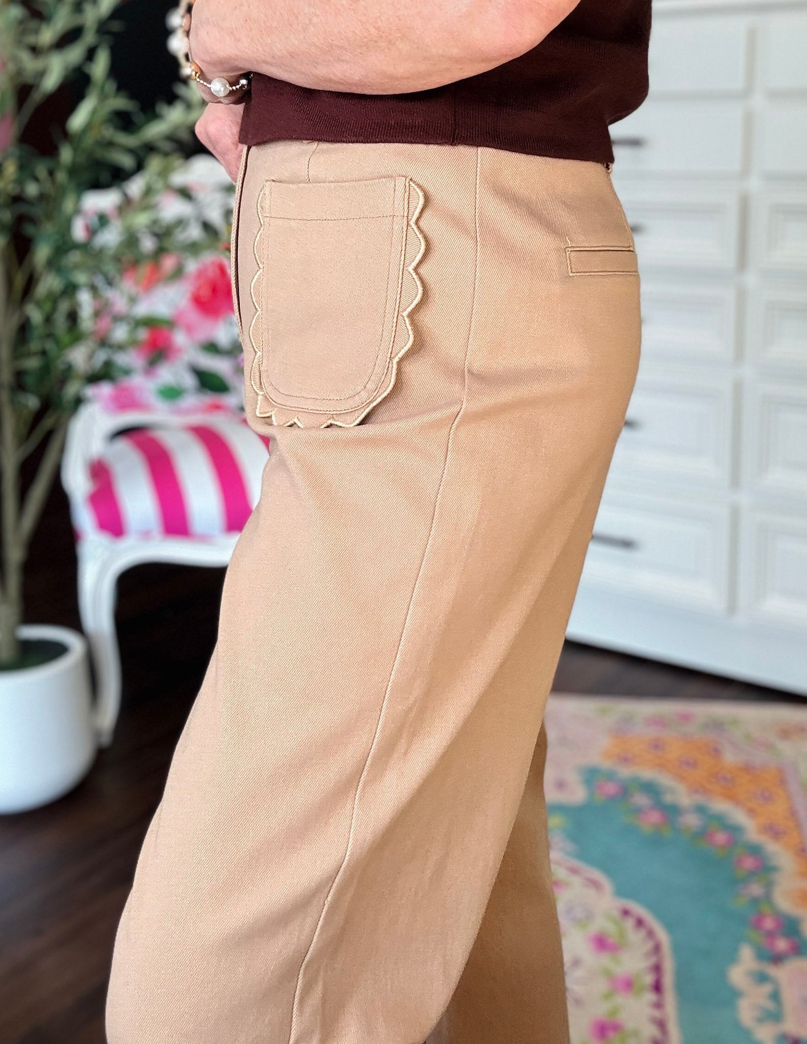 Gingerbread Trim Pant - Camel