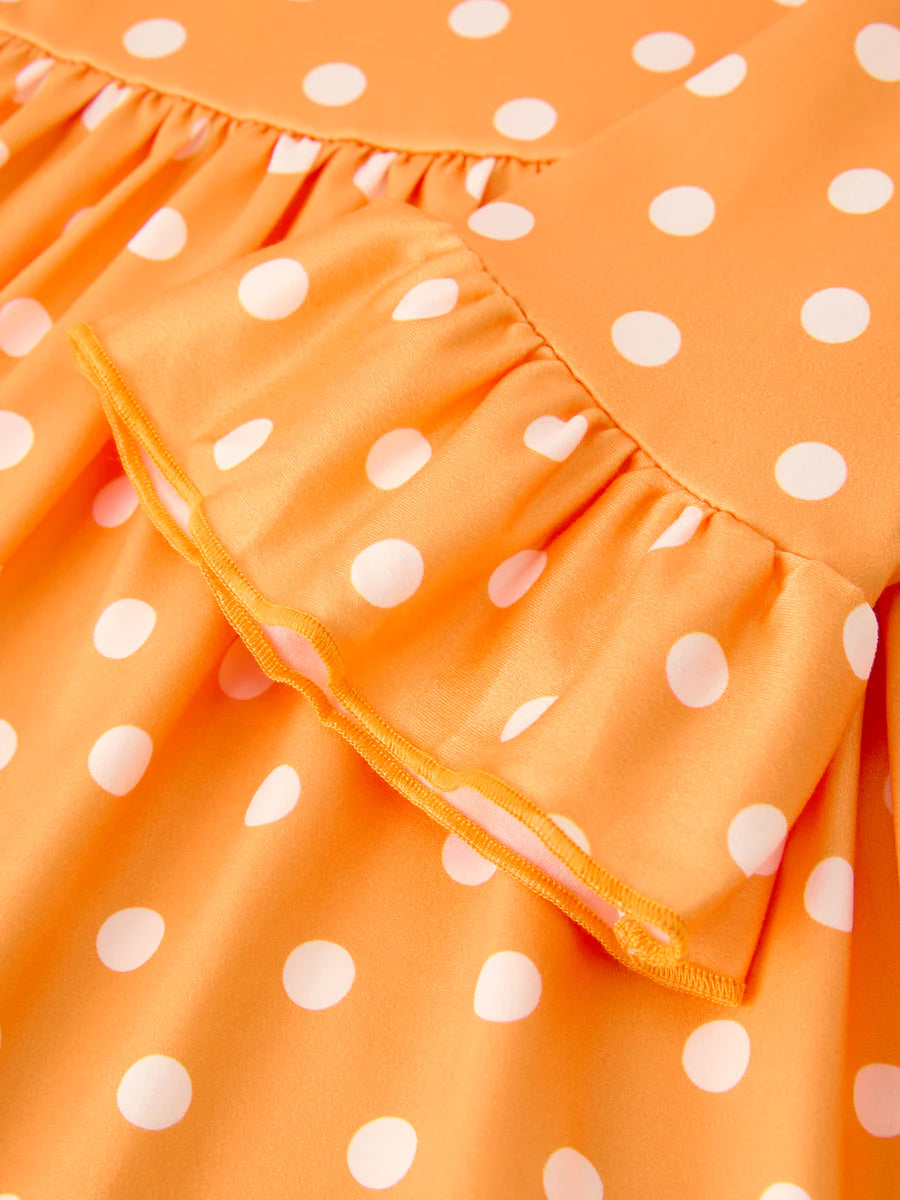 Thanksgiving Day Fall Girls Dress- Orange