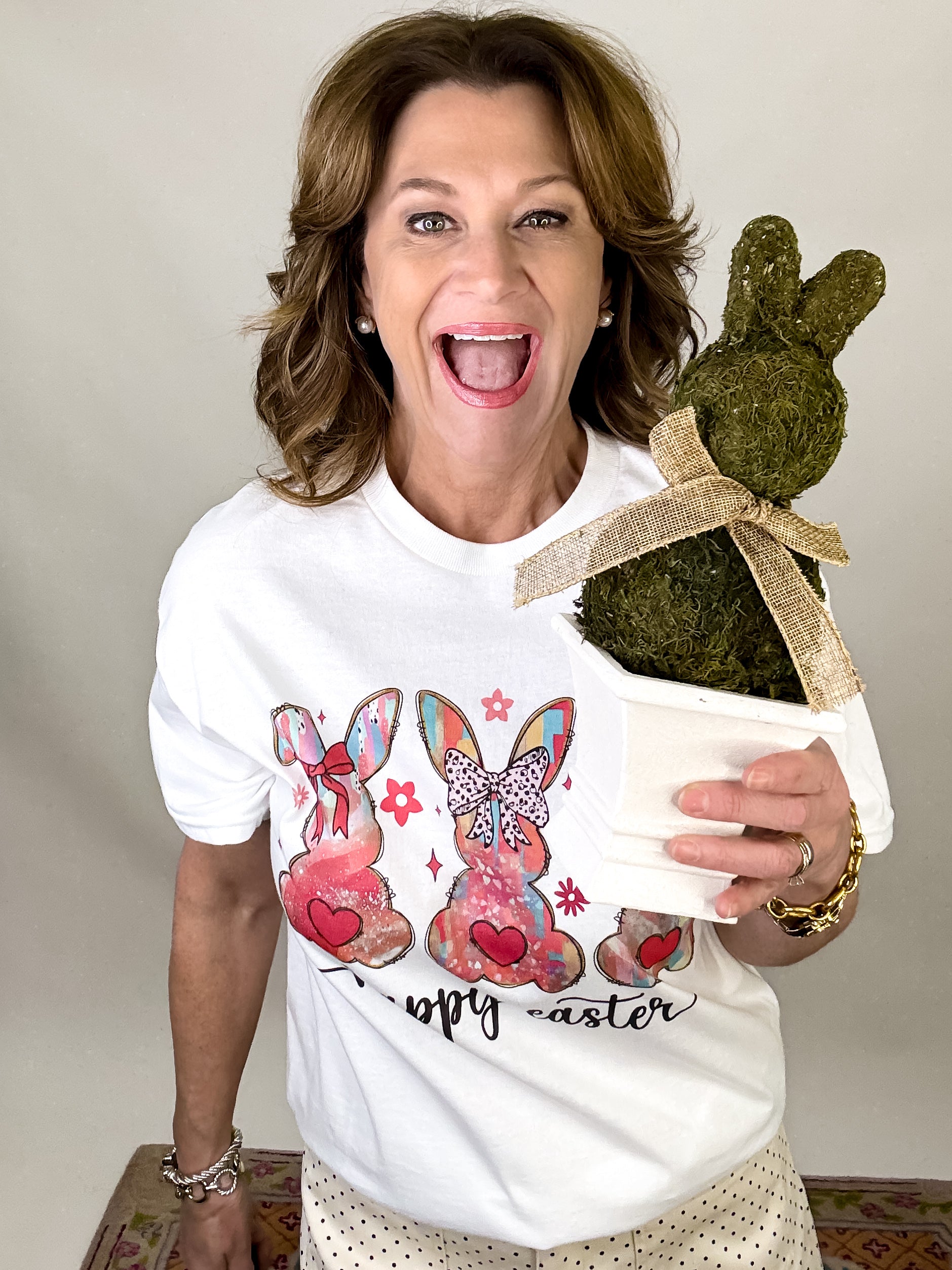 Preppy Easter Bunny T-Shirt - White