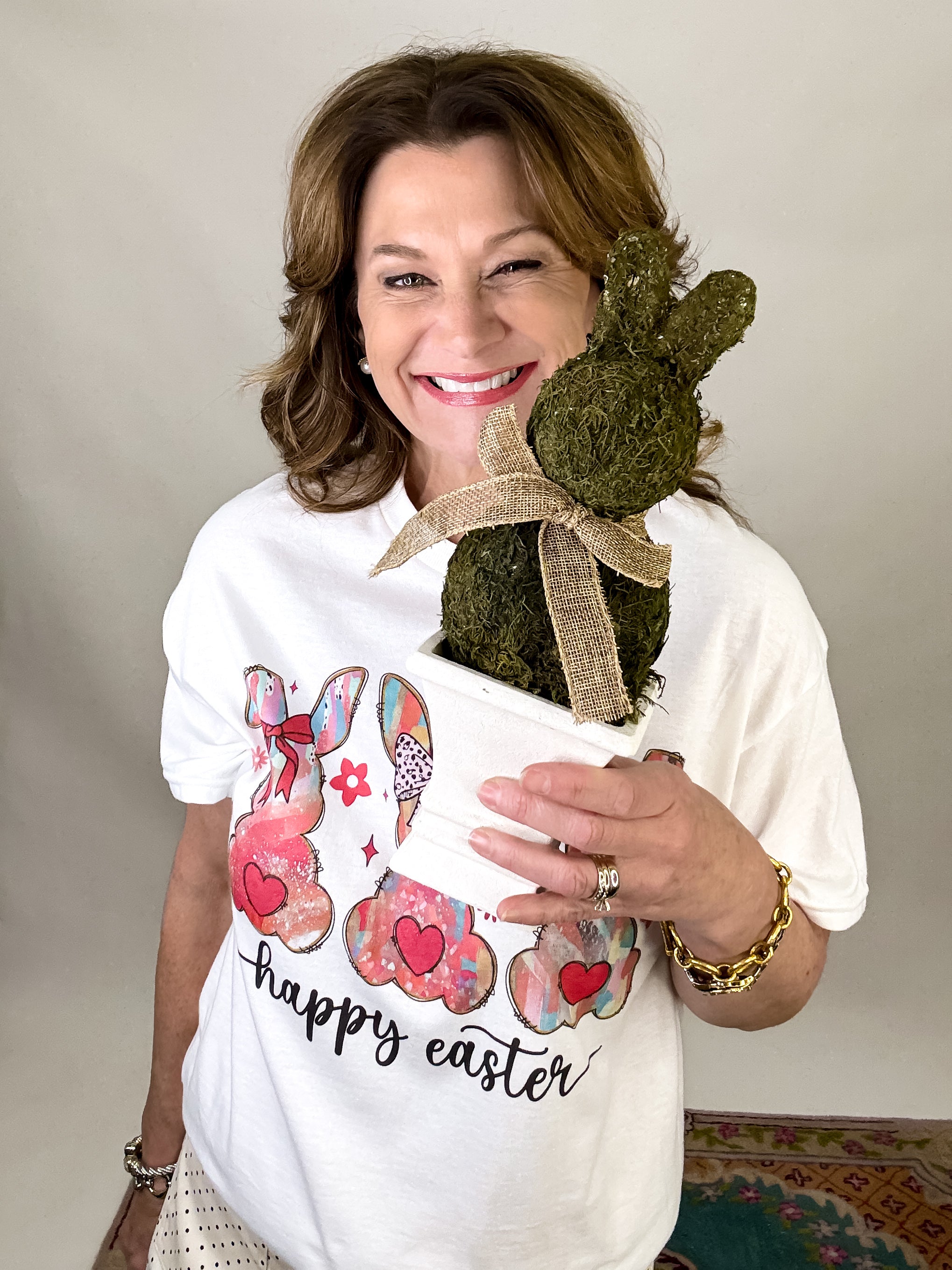 Preppy Easter Bunny T-Shirt - White