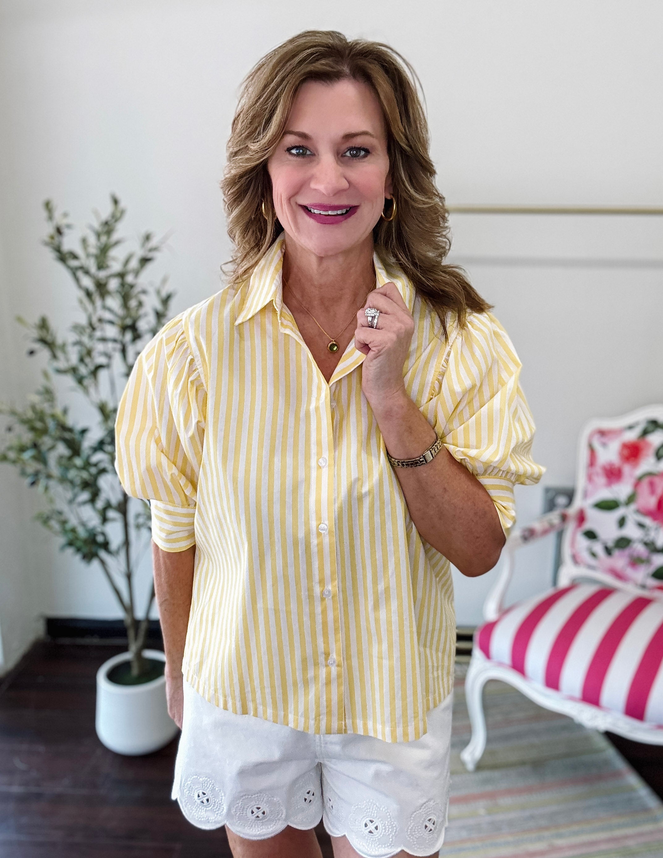 Yellow Stripe Button Down