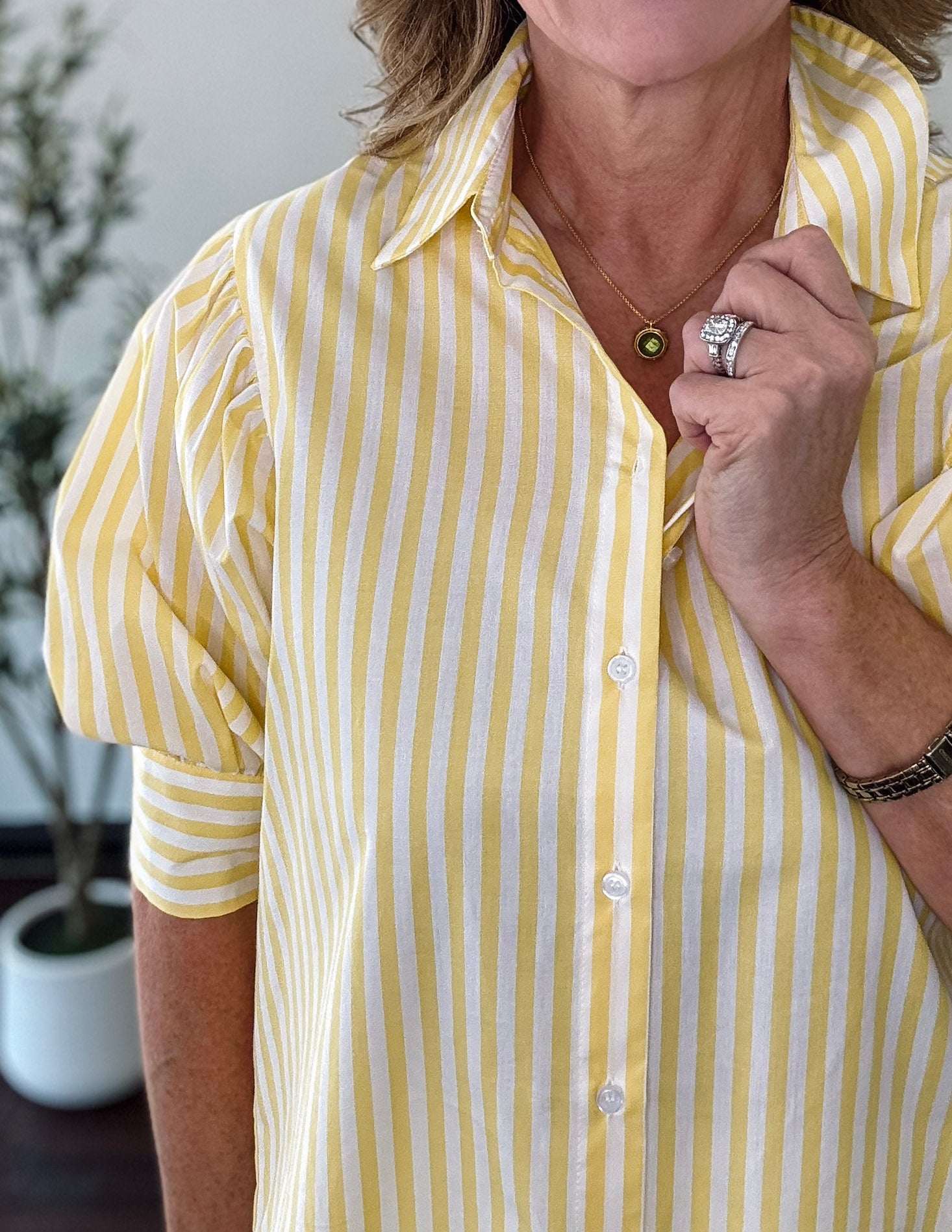 Yellow Stripe Button Down