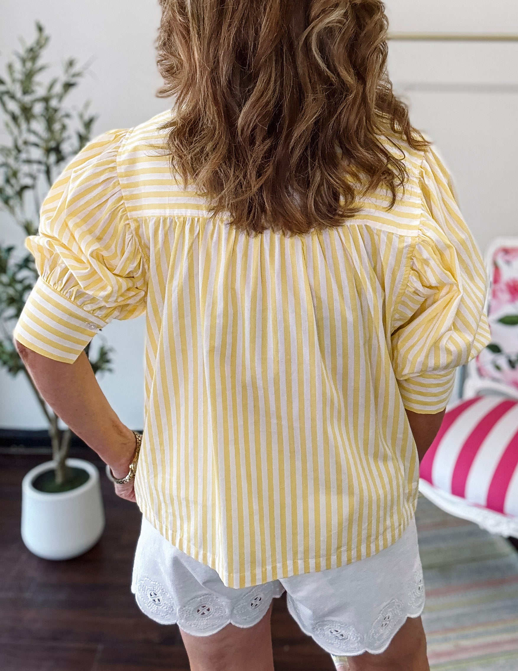 Yellow Stripe Button Down