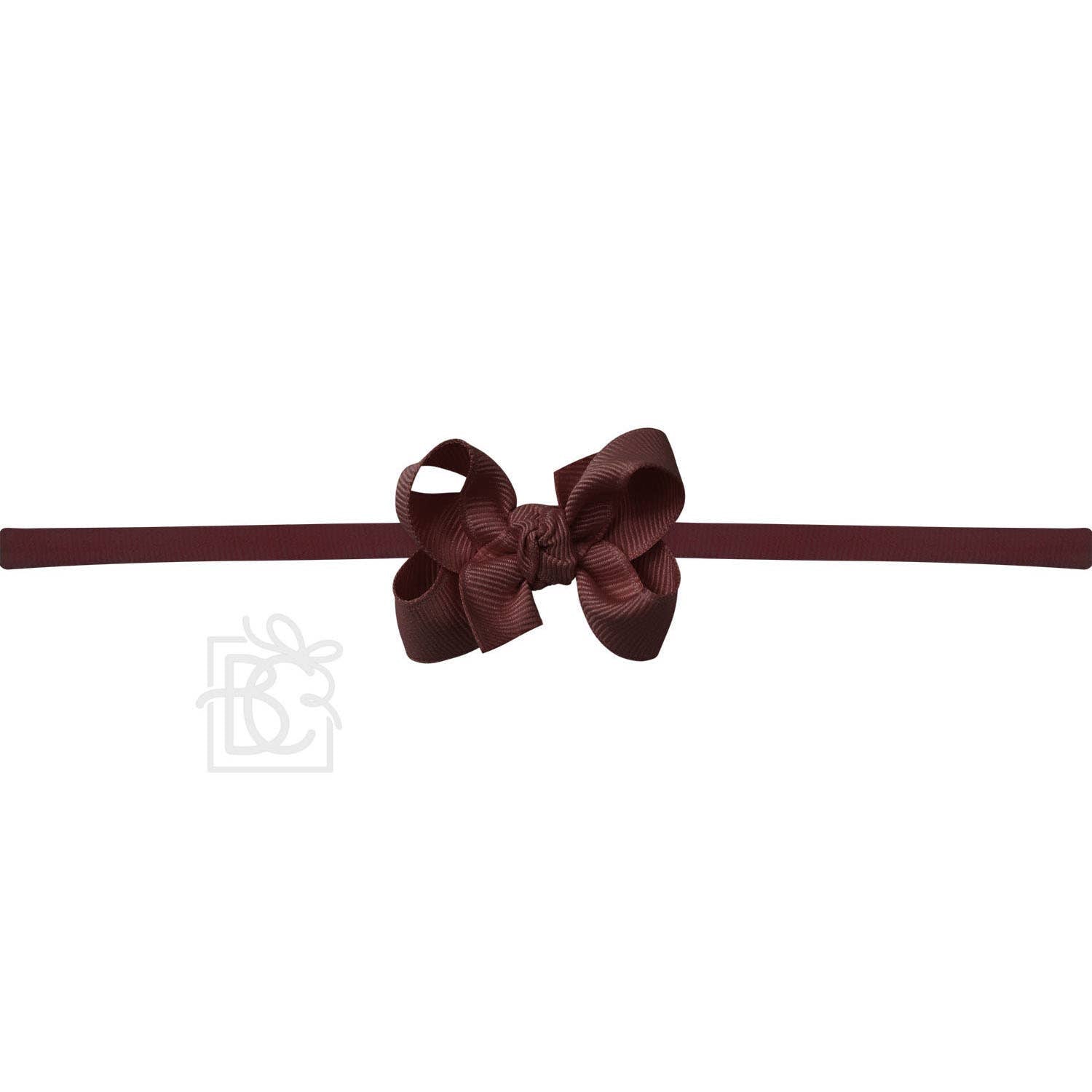 1/4" PANTYHOSE HEADBAND W/SIGNATURE GROSGRAIN BOW: 4.5" Large / PINK