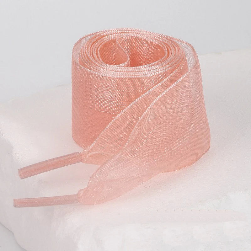 Satin Organza Shoe Lace - Peach