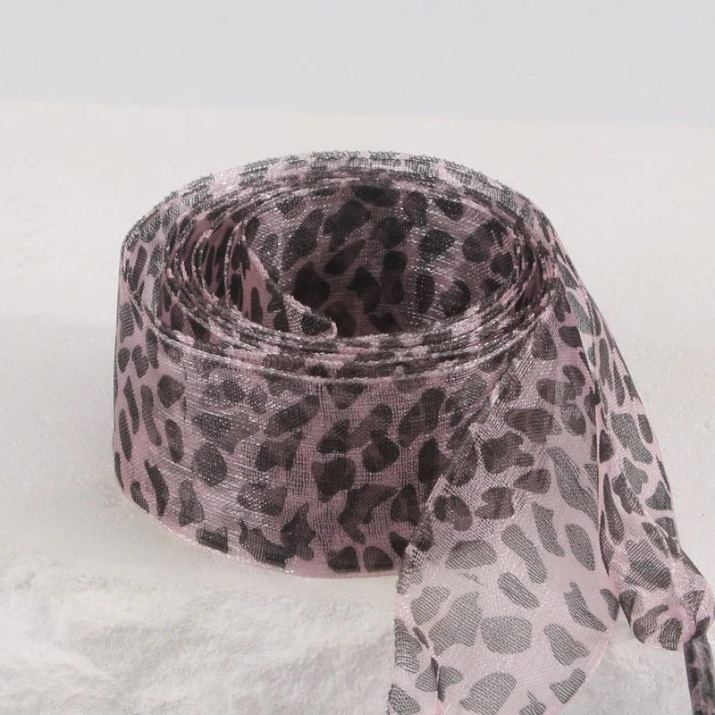 Animal Satin Organza Shoe Lace - Pink