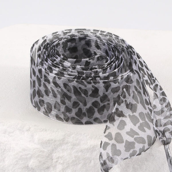 Animal Satin Organza Shoe Lace - White