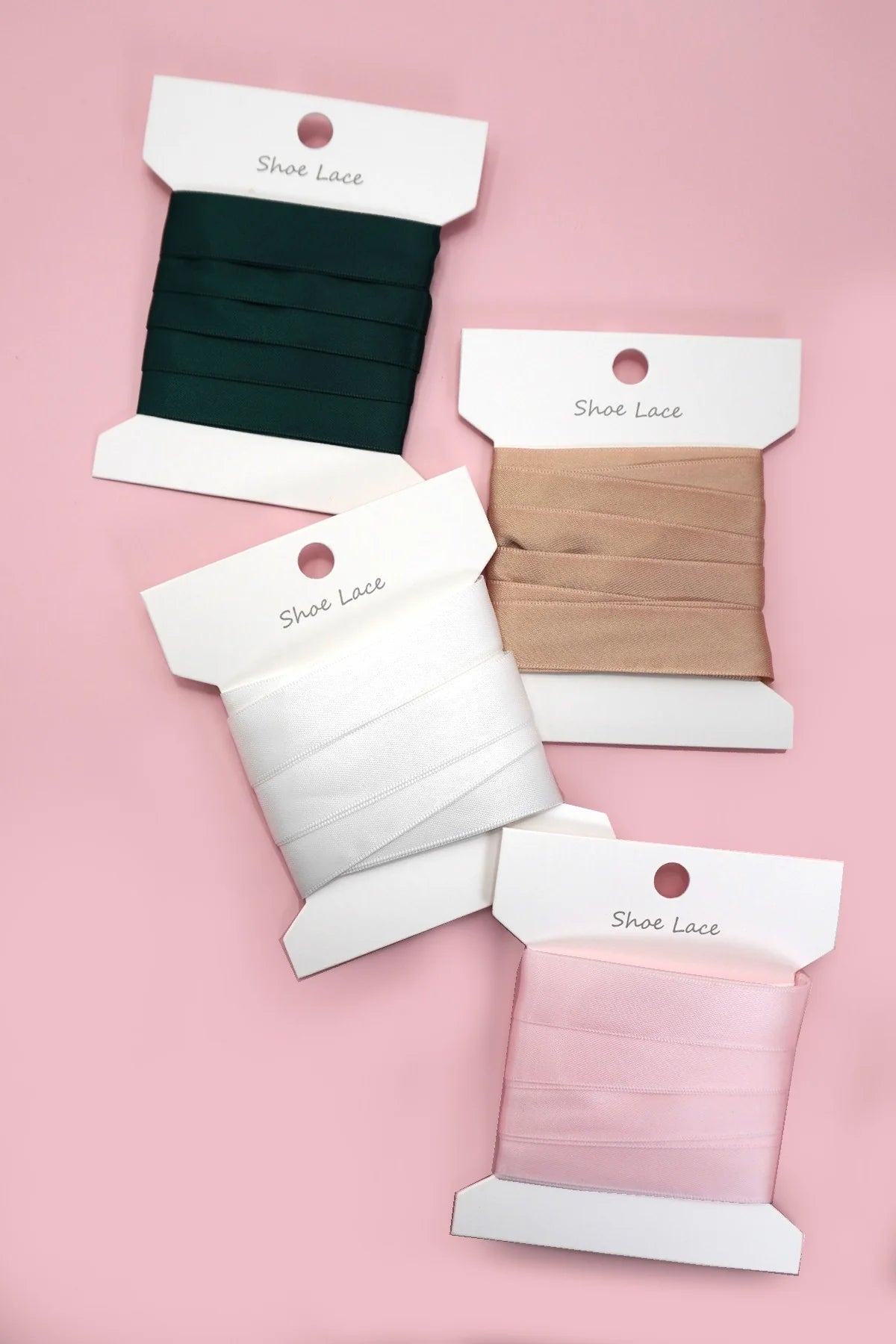 Silk Satin Ribbon Bow Shoe Laces - Green