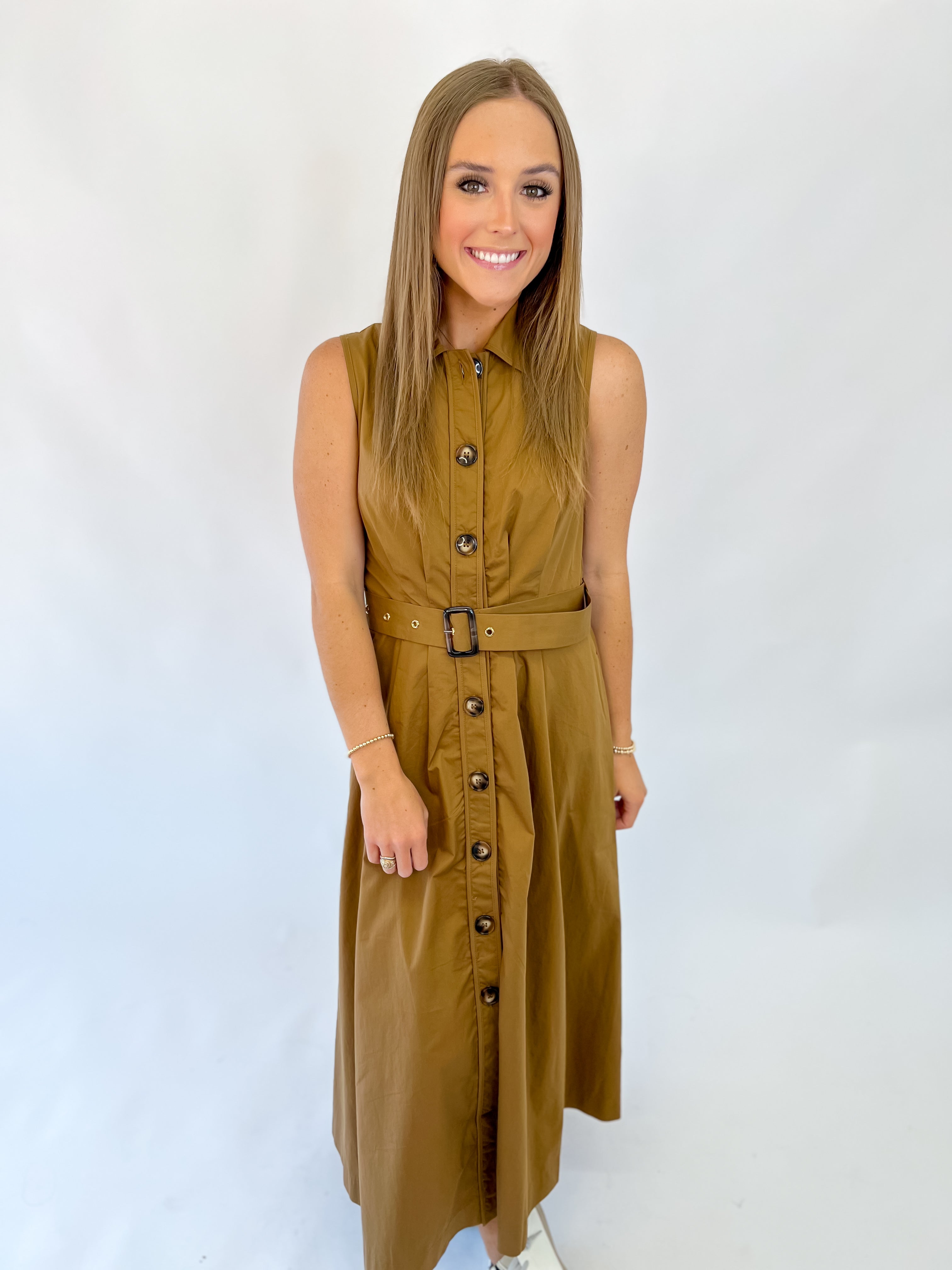 Fall Style Midi Dress-Light Brown