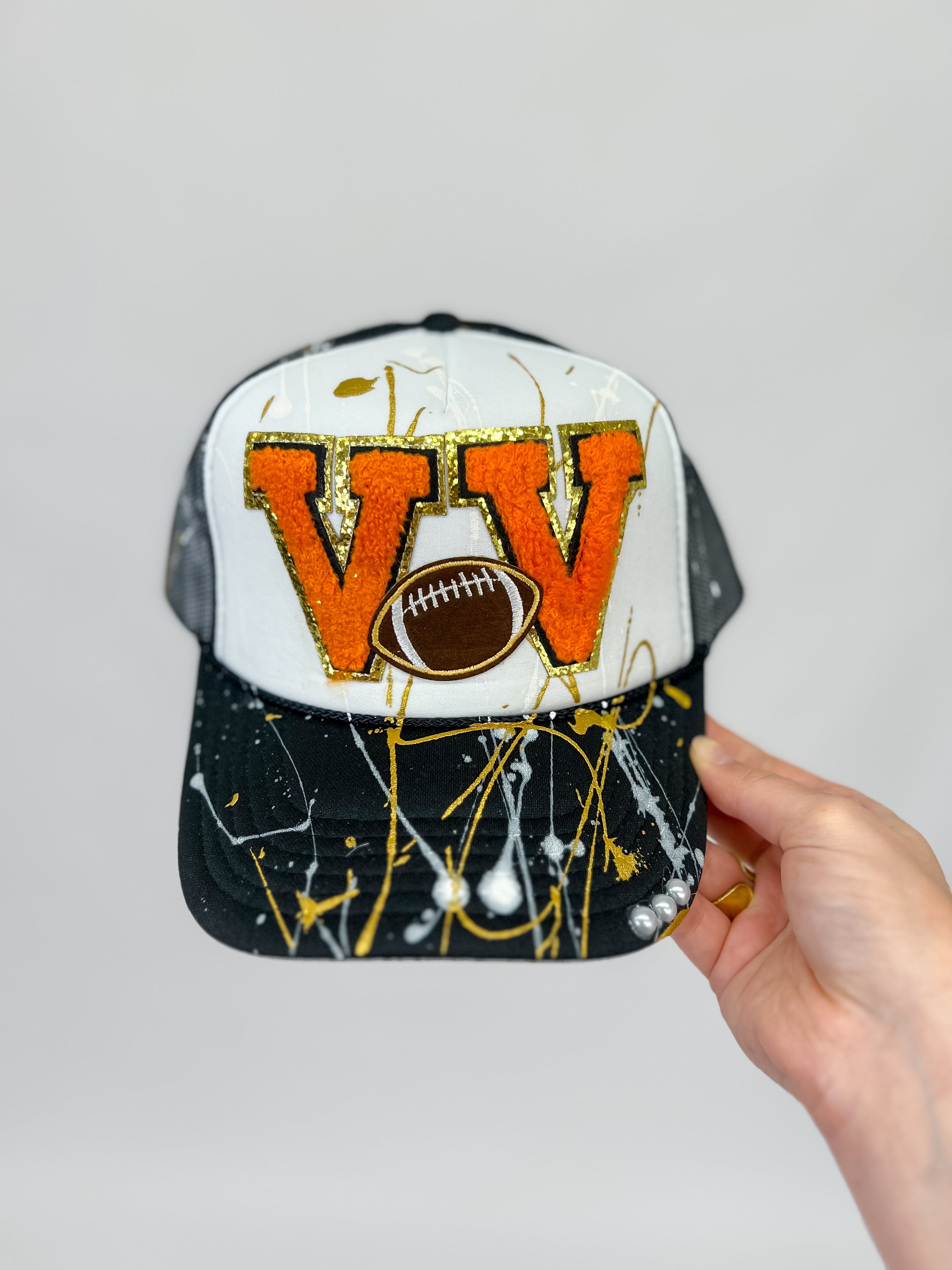 VV  Football Splatter Paint Cap