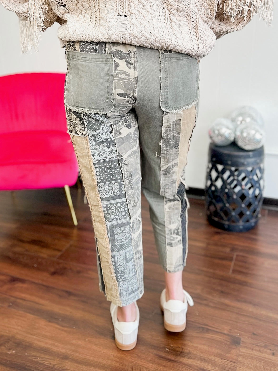 Let It Go Patchwork Jeans