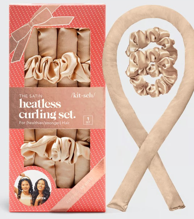 {Kitsch} Holiday Satin Heatless Curling Set-Champagne